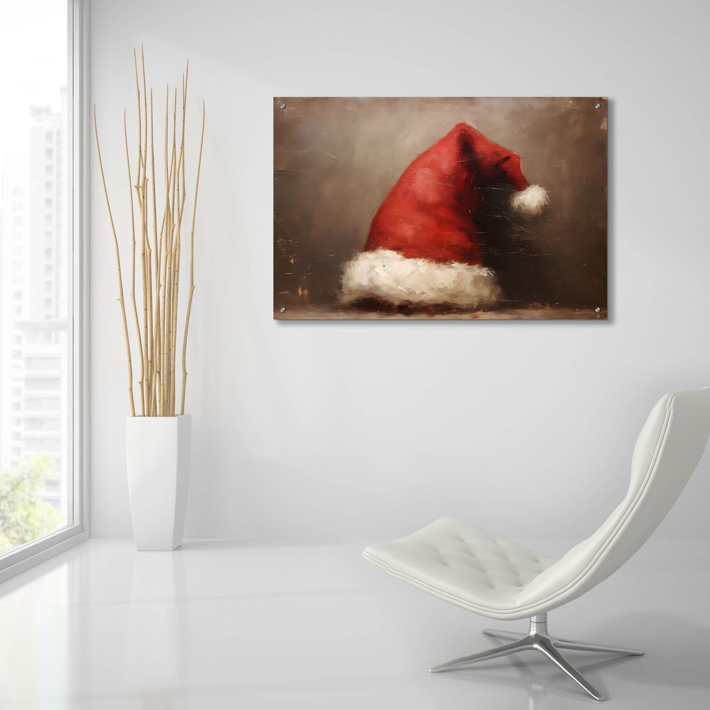 Epic Art 'Santa Hat' by Petals Prints Design, Acrylic Glass Wall Art,36x24