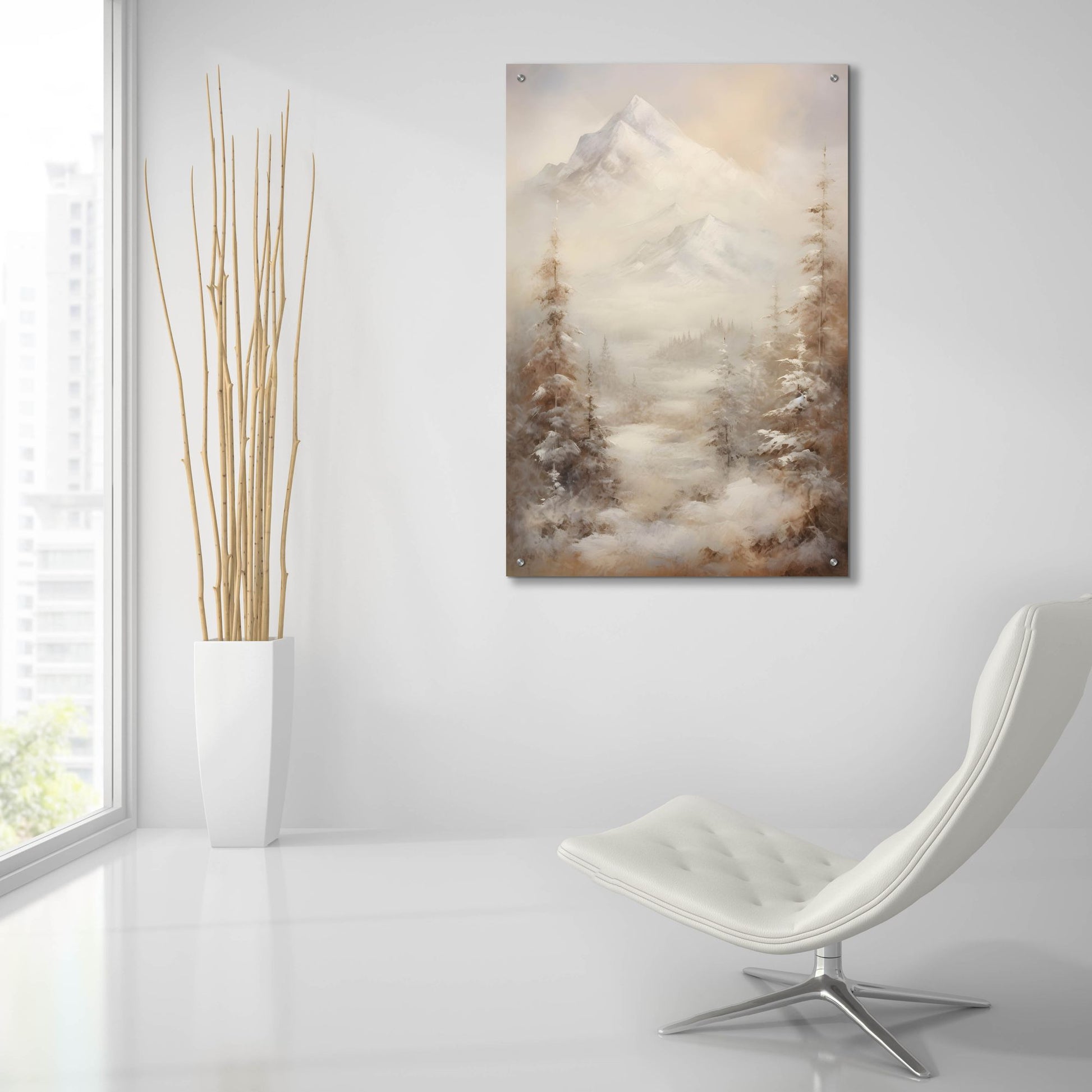 Epic Art 'Snowy Forest I' by Petals Prints Design, Acrylic Glass Wall Art,24x36