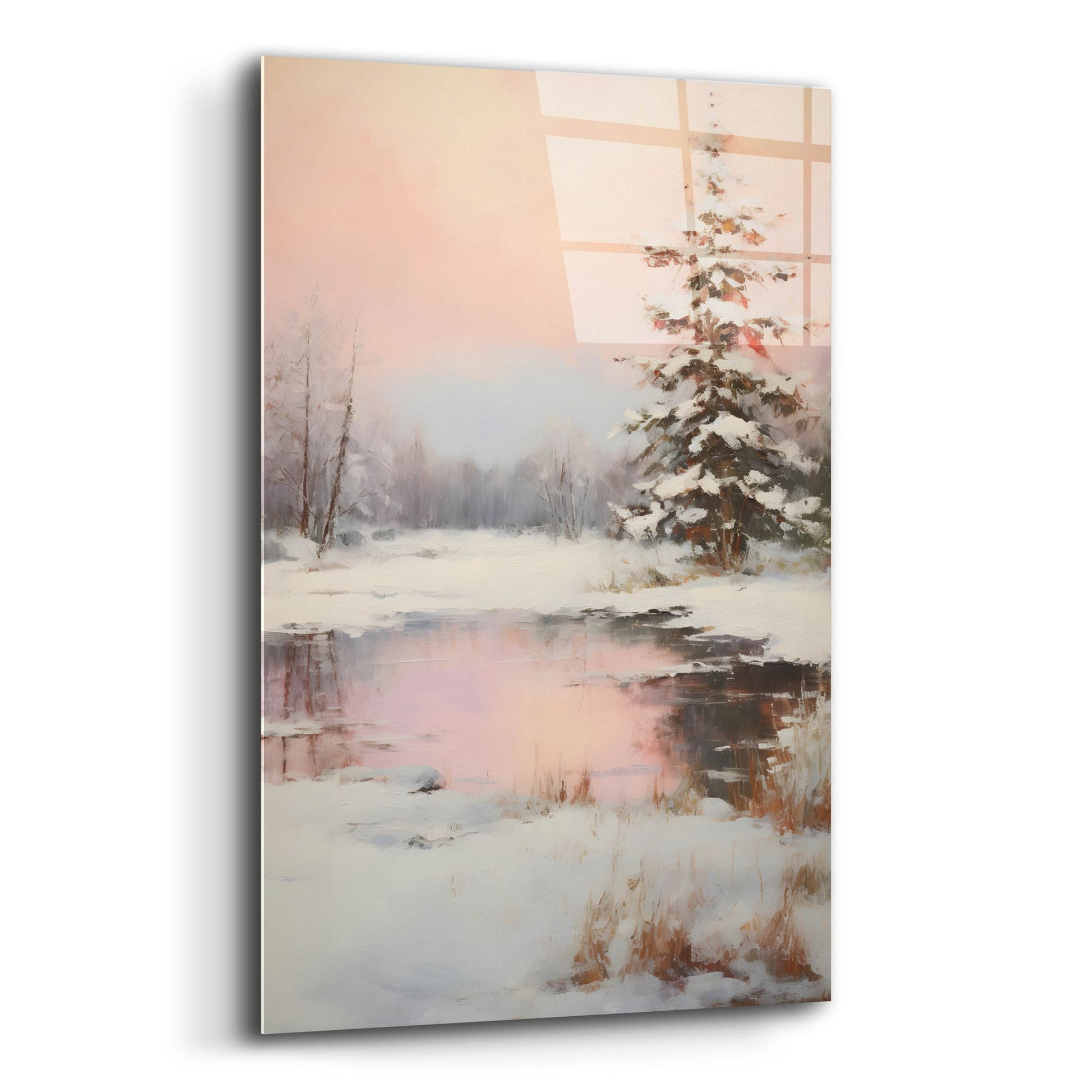 Epic Art 'Snowy Pond' by Petals Prints Design, Acrylic Glass Wall Art,12x16