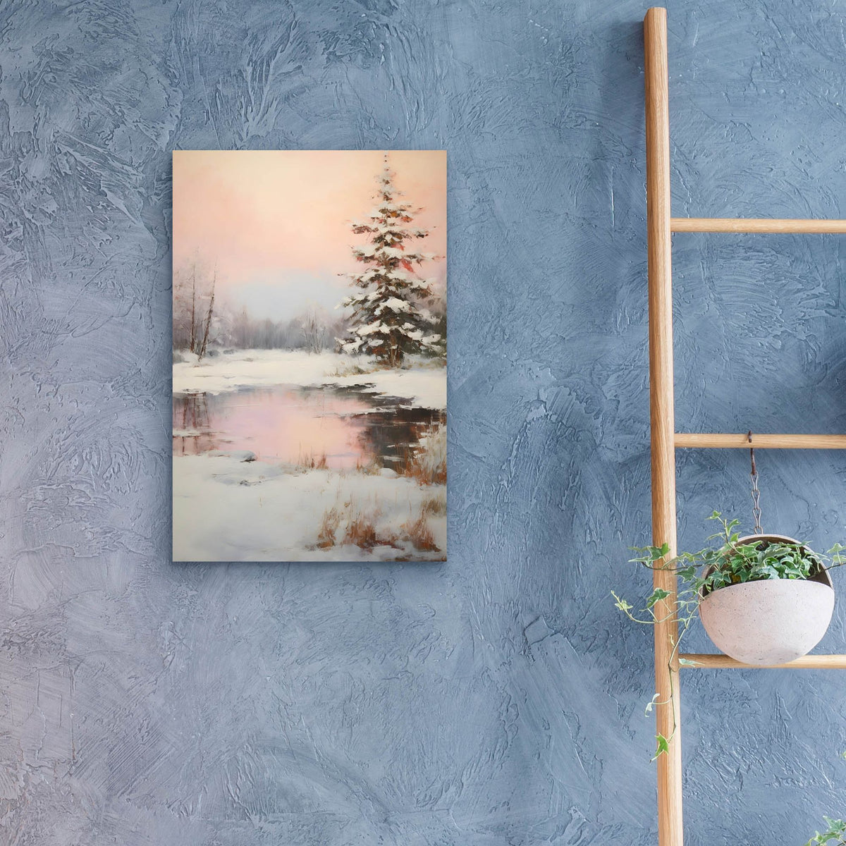 Epic Art 'Snowy Pond' by Petals Prints Design, Acrylic Glass Wall Art,16x24