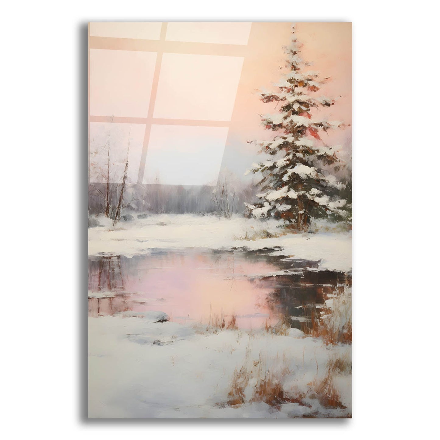 Epic Art 'Snowy Pond' by Petals Prints Design, Acrylic Glass Wall Art