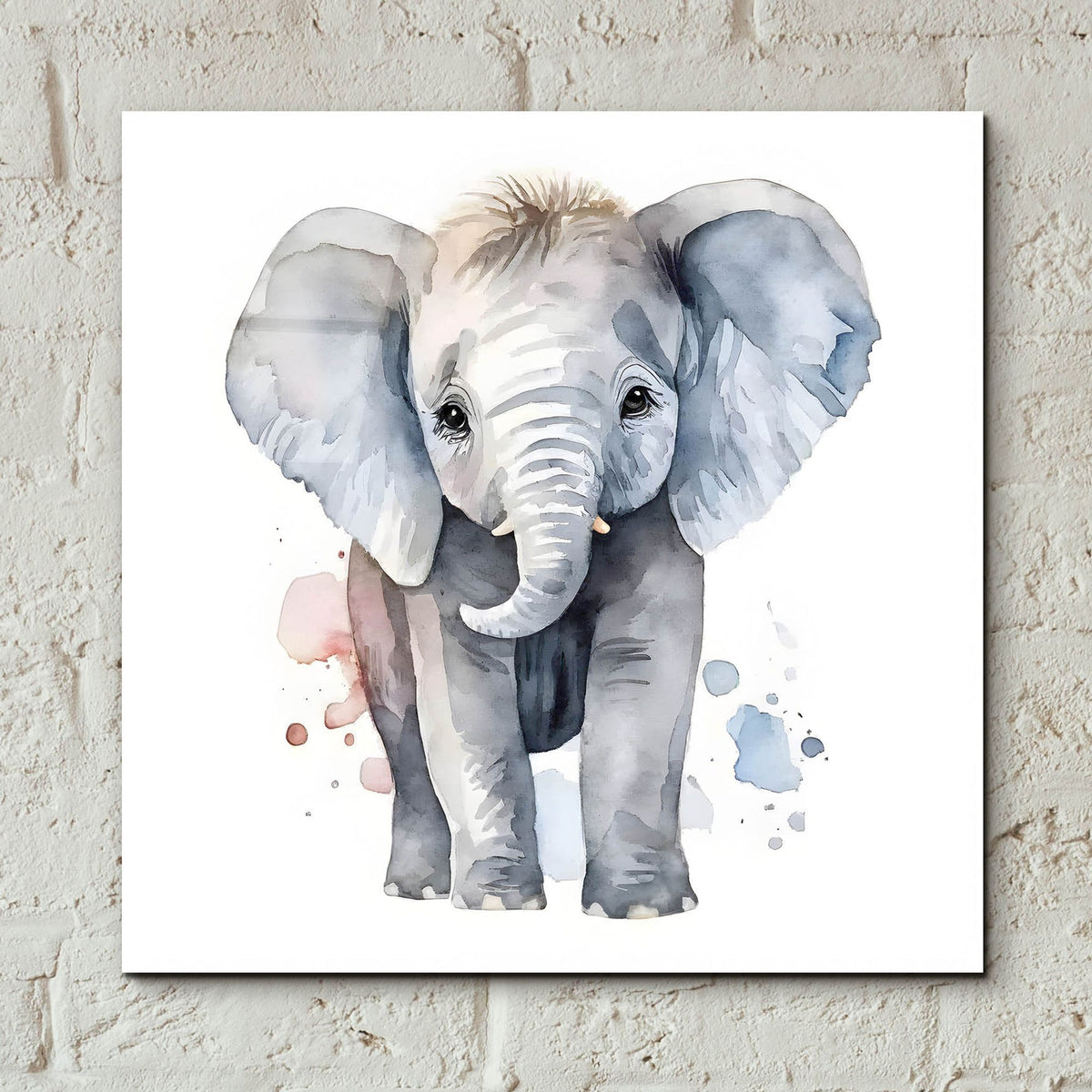 Epic Art 'Baby Elephant' by Petals Prints Design, Acrylic Glass Wall Art,12x12