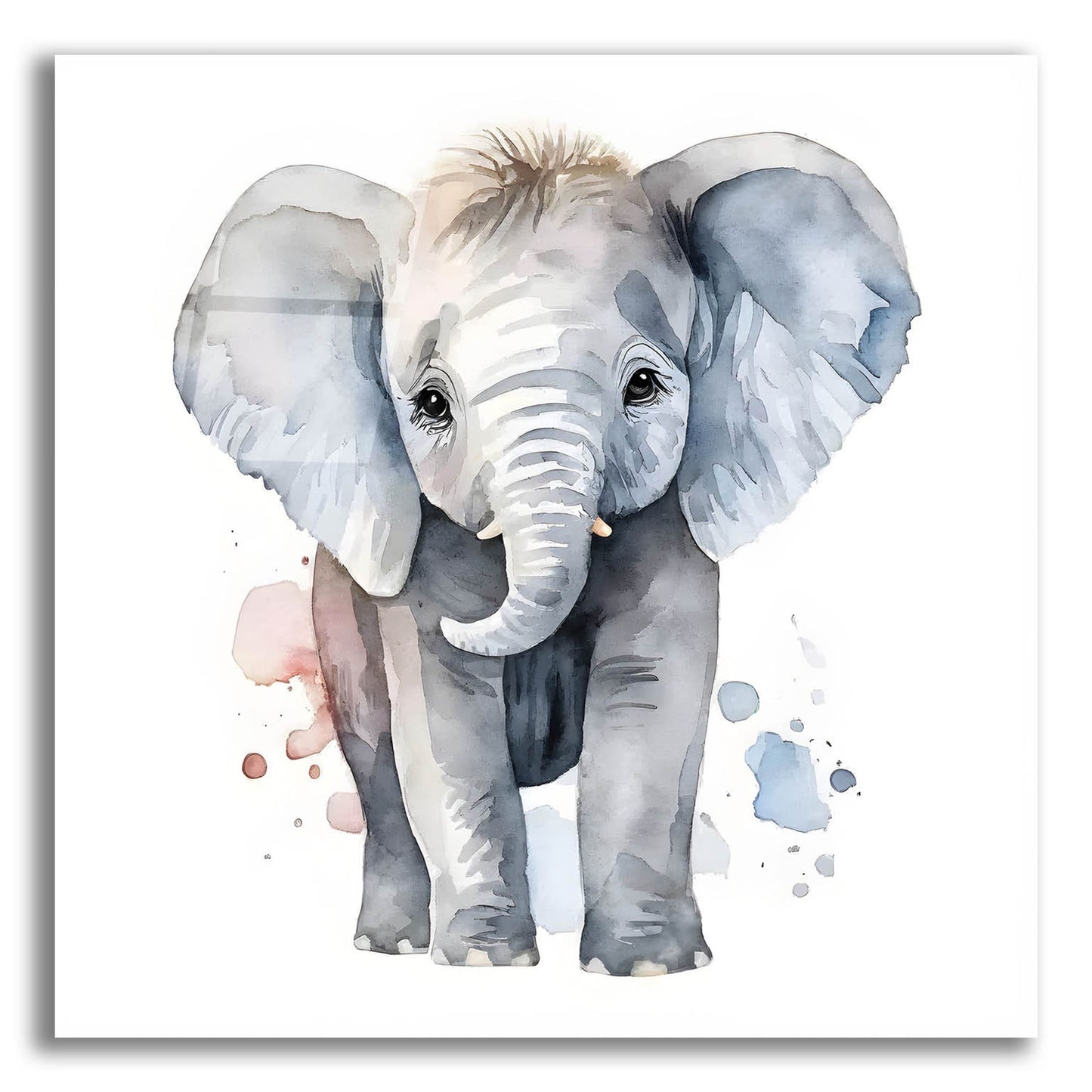 Epic Art 'Baby Elephant' by Petals Prints Design, Acrylic Glass Wall Art