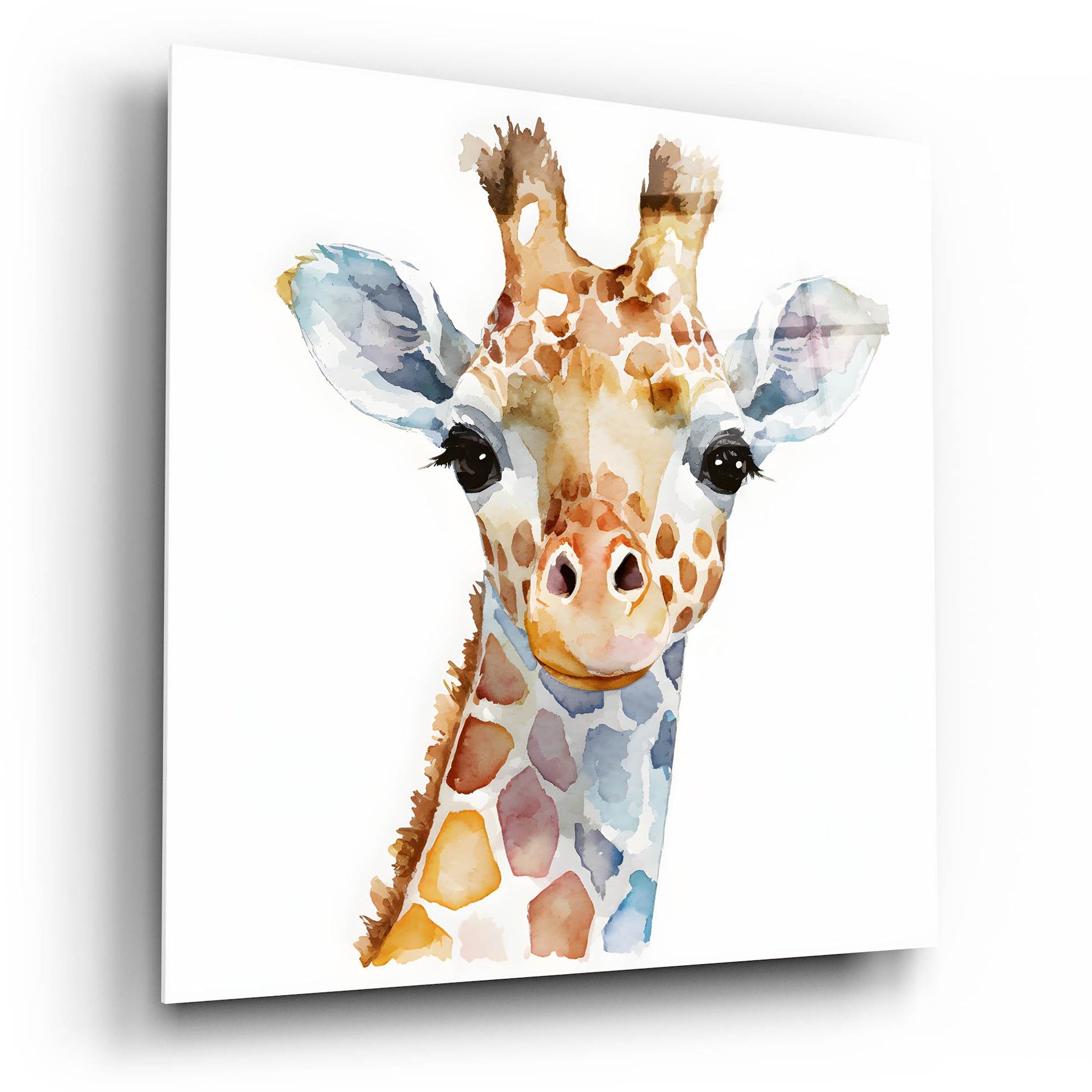 Epic Art 'Baby Giraffe' by Petals Prints Design, Acrylic Glass Wall Art,12x12