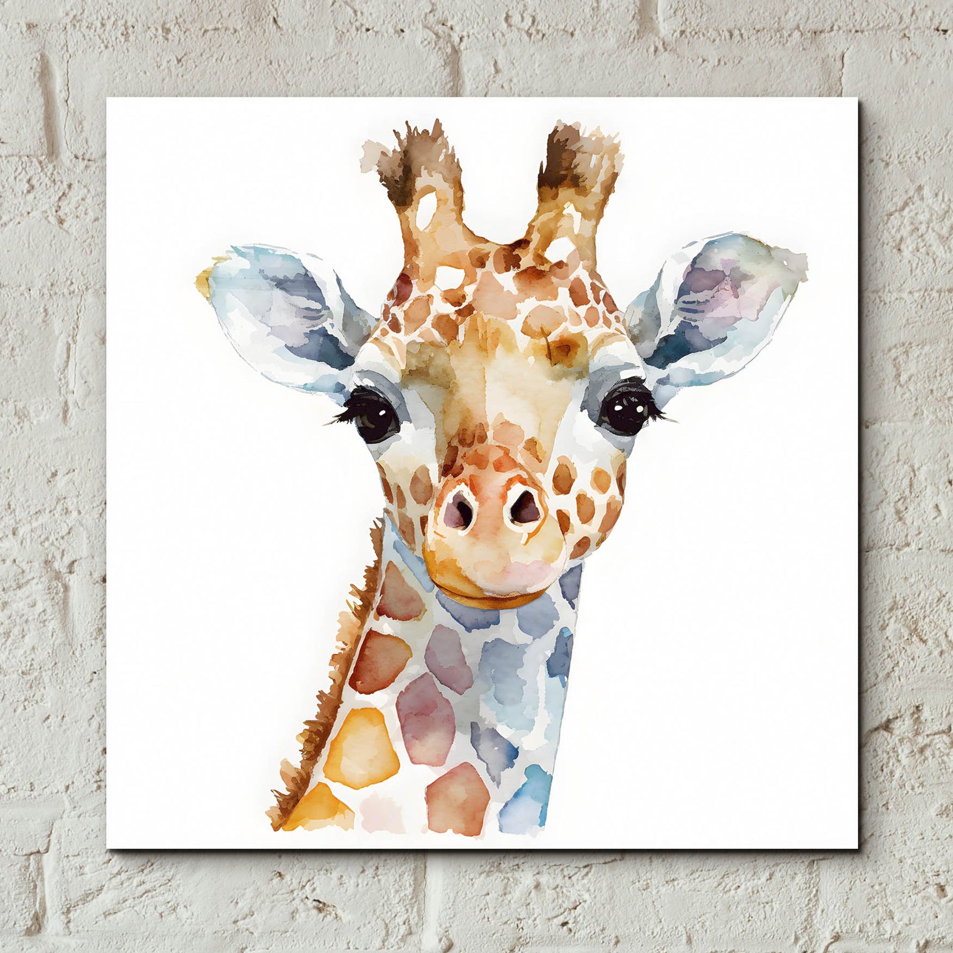 Epic Art 'Baby Giraffe' by Petals Prints Design, Acrylic Glass Wall Art,12x12