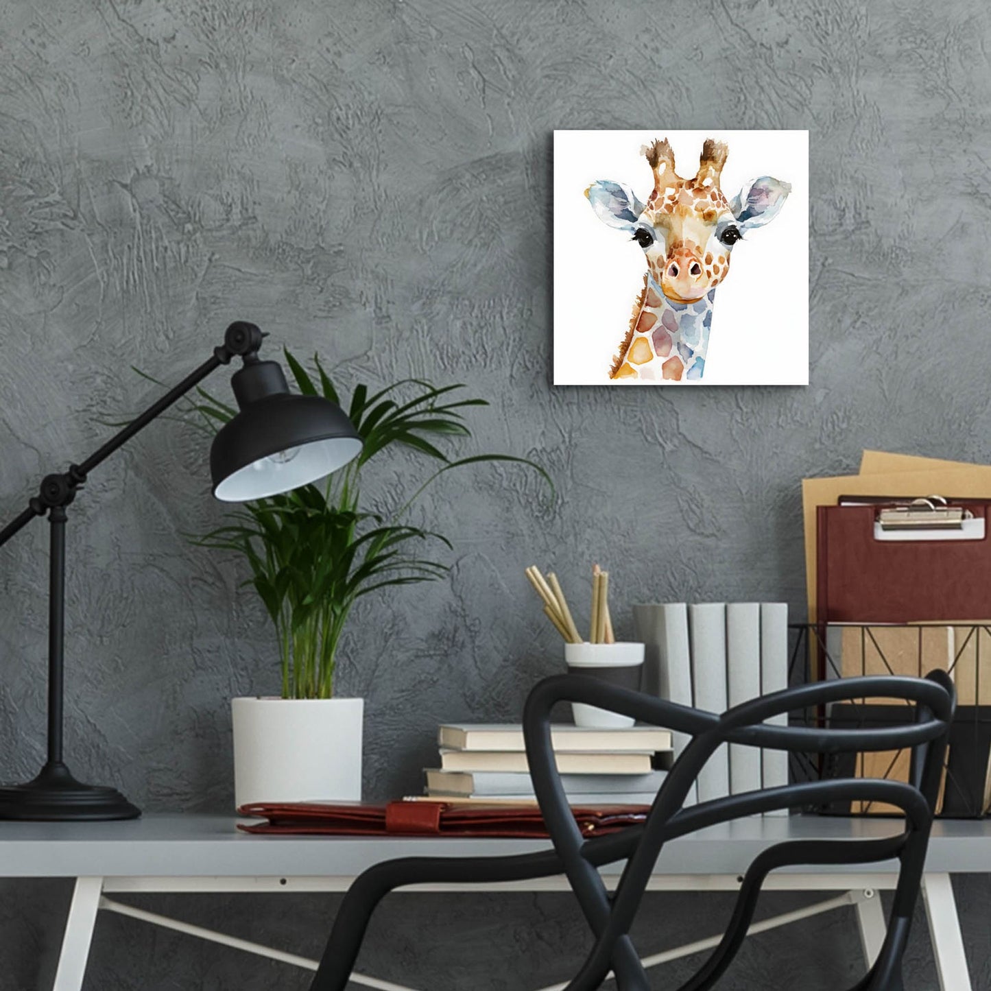 Epic Art 'Baby Giraffe' by Petals Prints Design, Acrylic Glass Wall Art,12x12