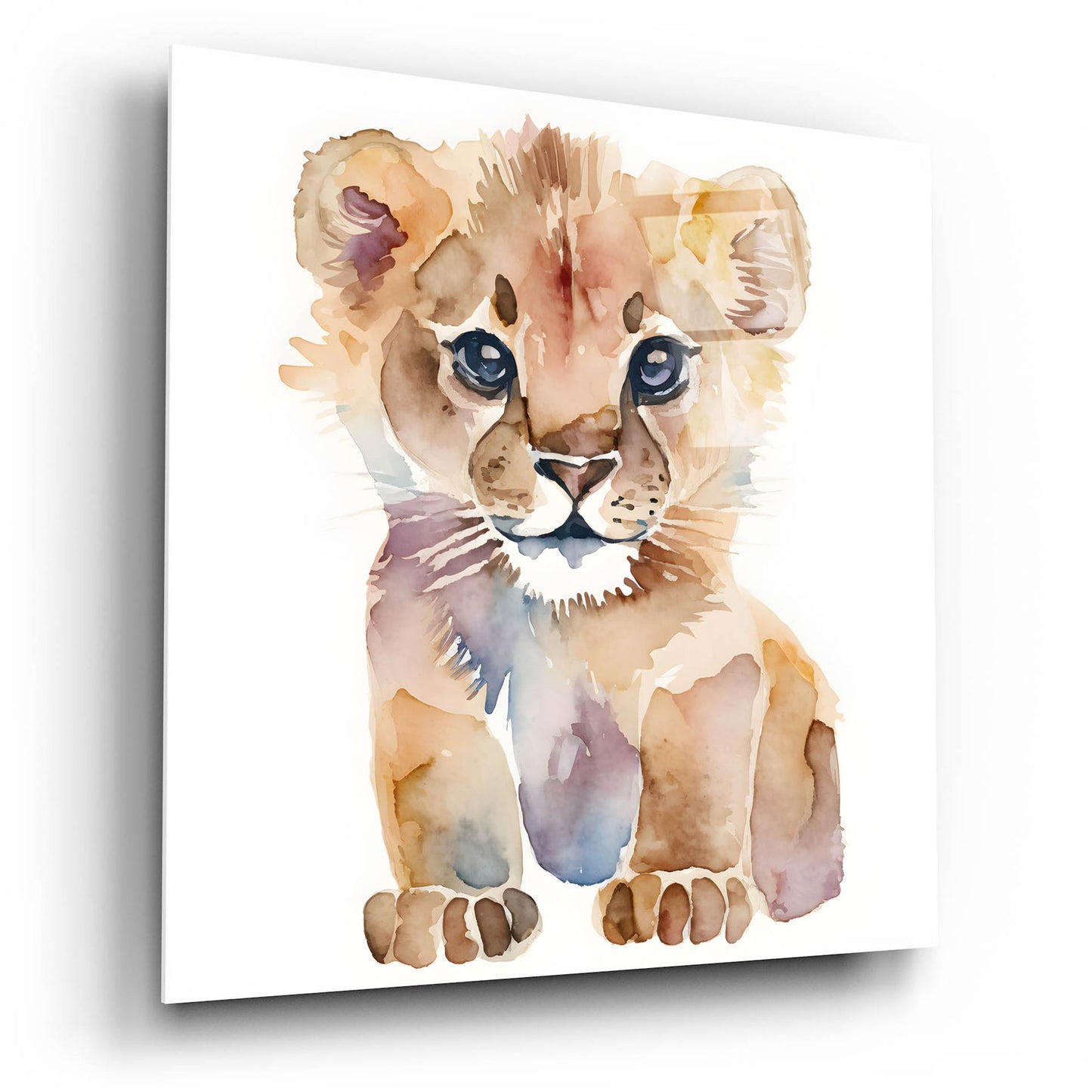 Epic Art 'Baby Lion' by Petals Prints Design, Acrylic Glass Wall Art,12x12