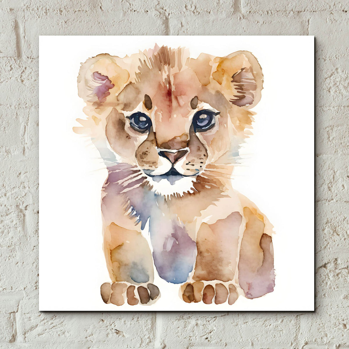 Epic Art 'Baby Lion' by Petals Prints Design, Acrylic Glass Wall Art,12x12
