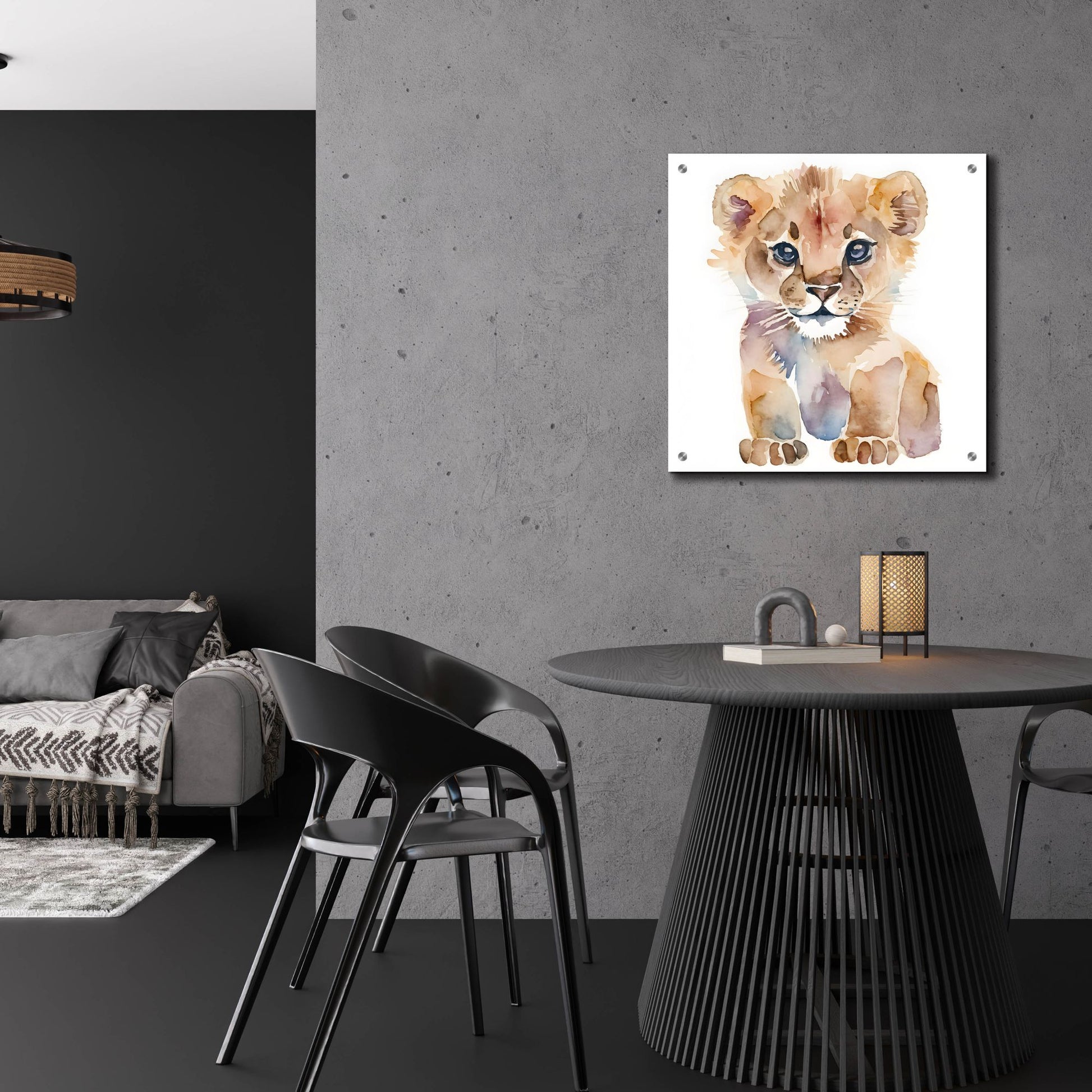 Epic Art 'Baby Lion' by Petals Prints Design, Acrylic Glass Wall Art,24x24