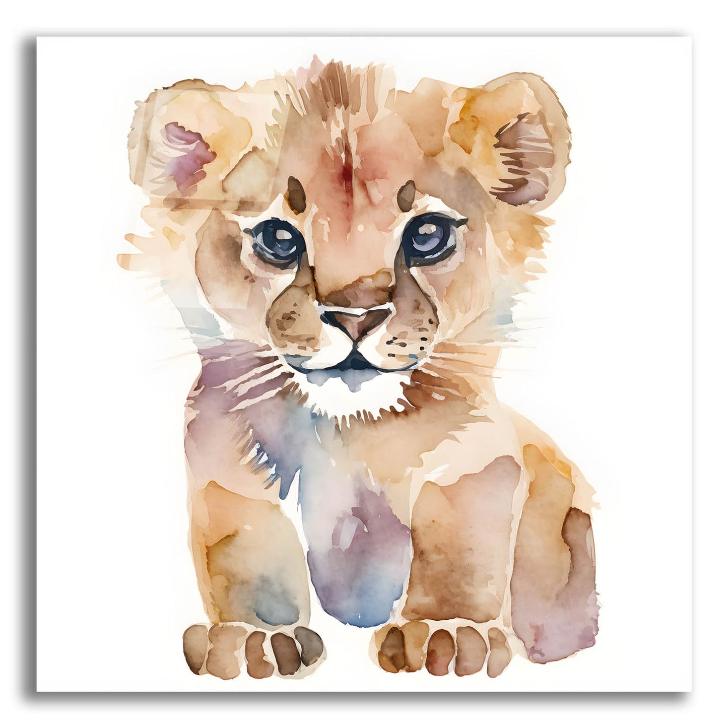 Epic Art 'Baby Lion' by Petals Prints Design, Acrylic Glass Wall Art