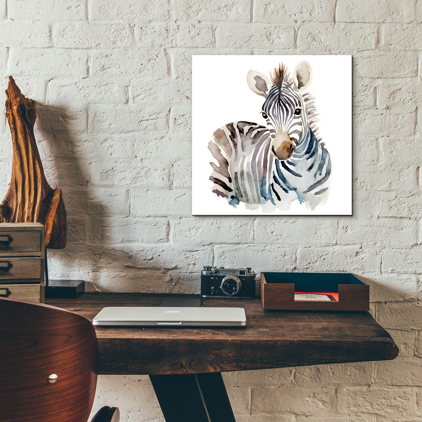 Epic Art 'Baby Zebra' by Petals Prints Design, Acrylic Glass Wall Art,12x12