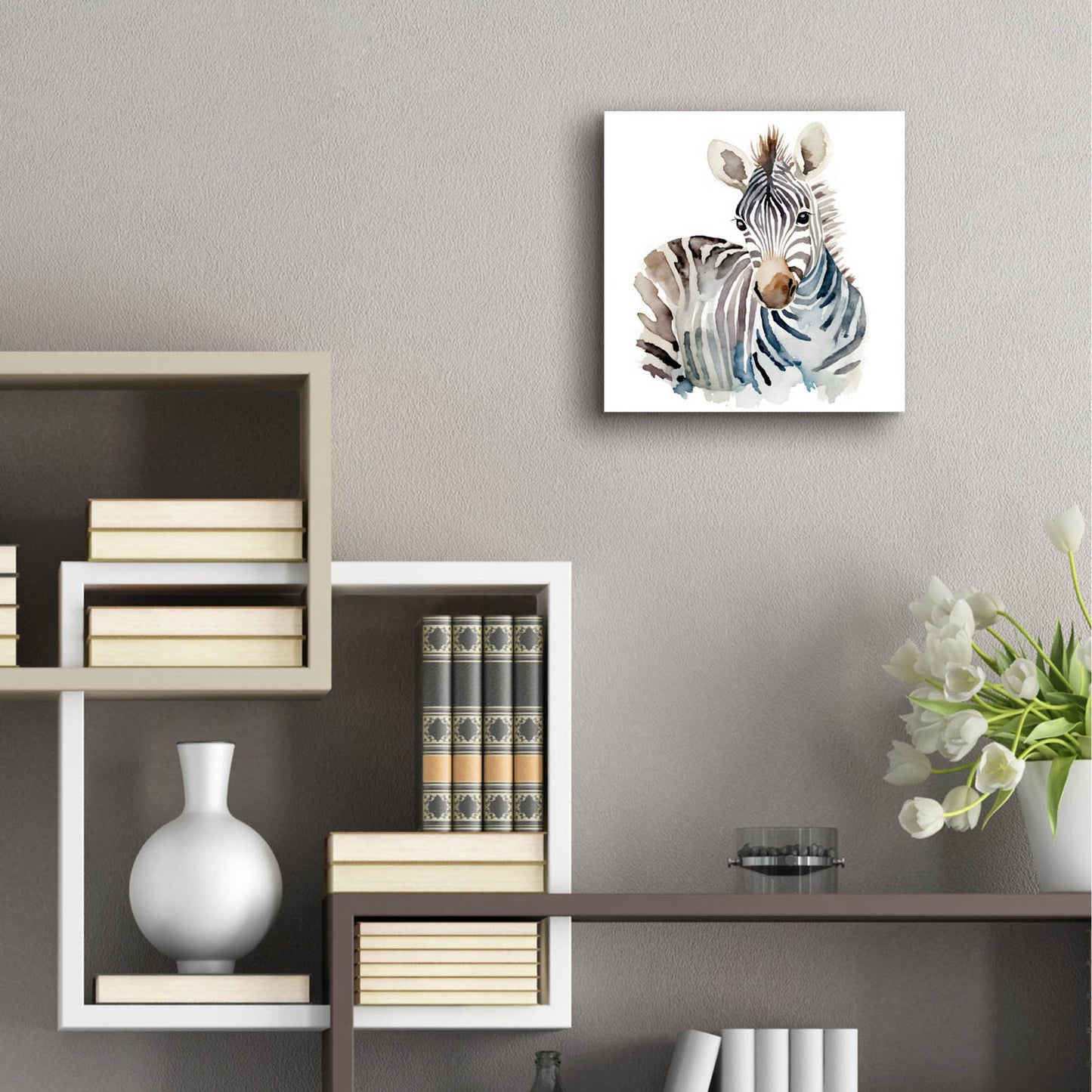 Epic Art 'Baby Zebra' by Petals Prints Design, Acrylic Glass Wall Art,12x12