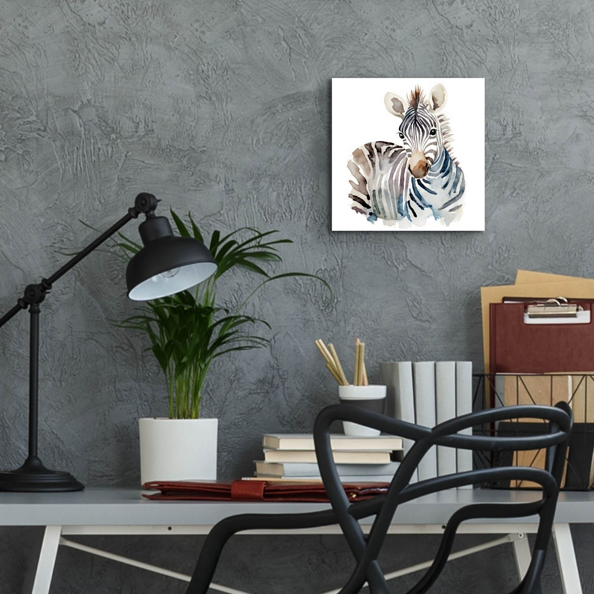 Epic Art 'Baby Zebra' by Petals Prints Design, Acrylic Glass Wall Art,12x12