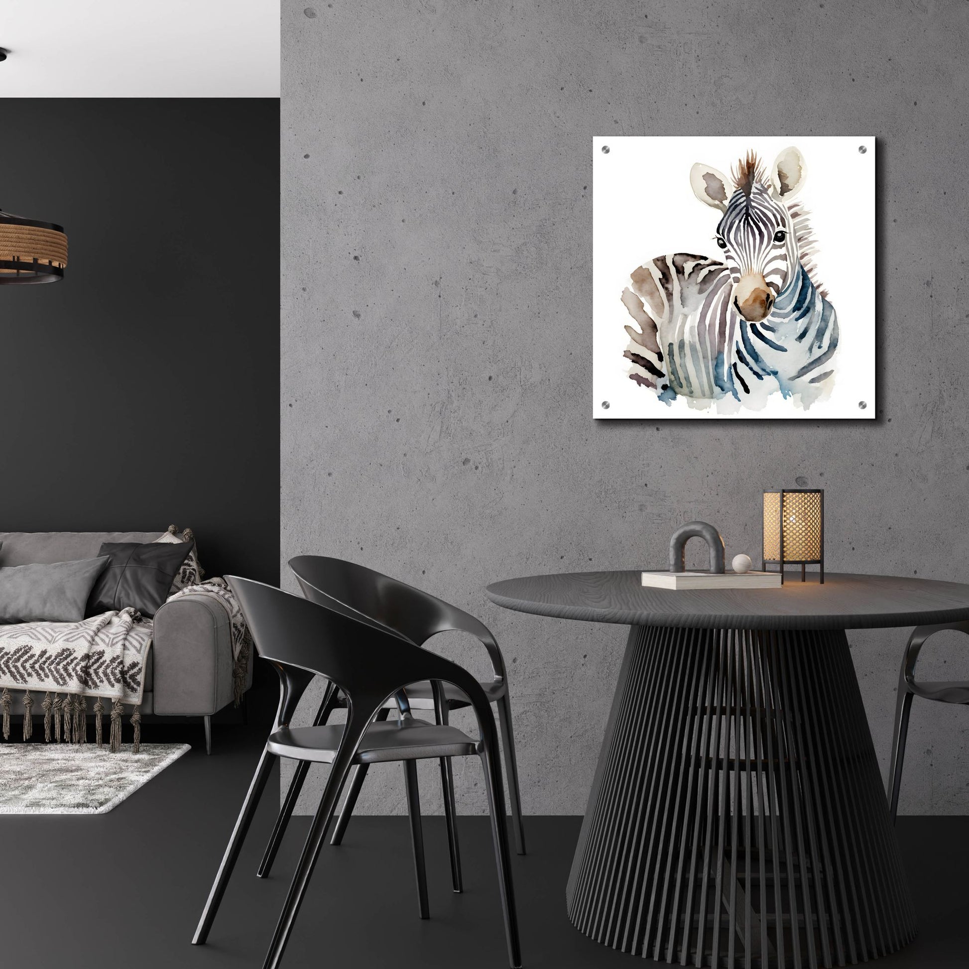 Epic Art 'Baby Zebra' by Petals Prints Design, Acrylic Glass Wall Art,24x24