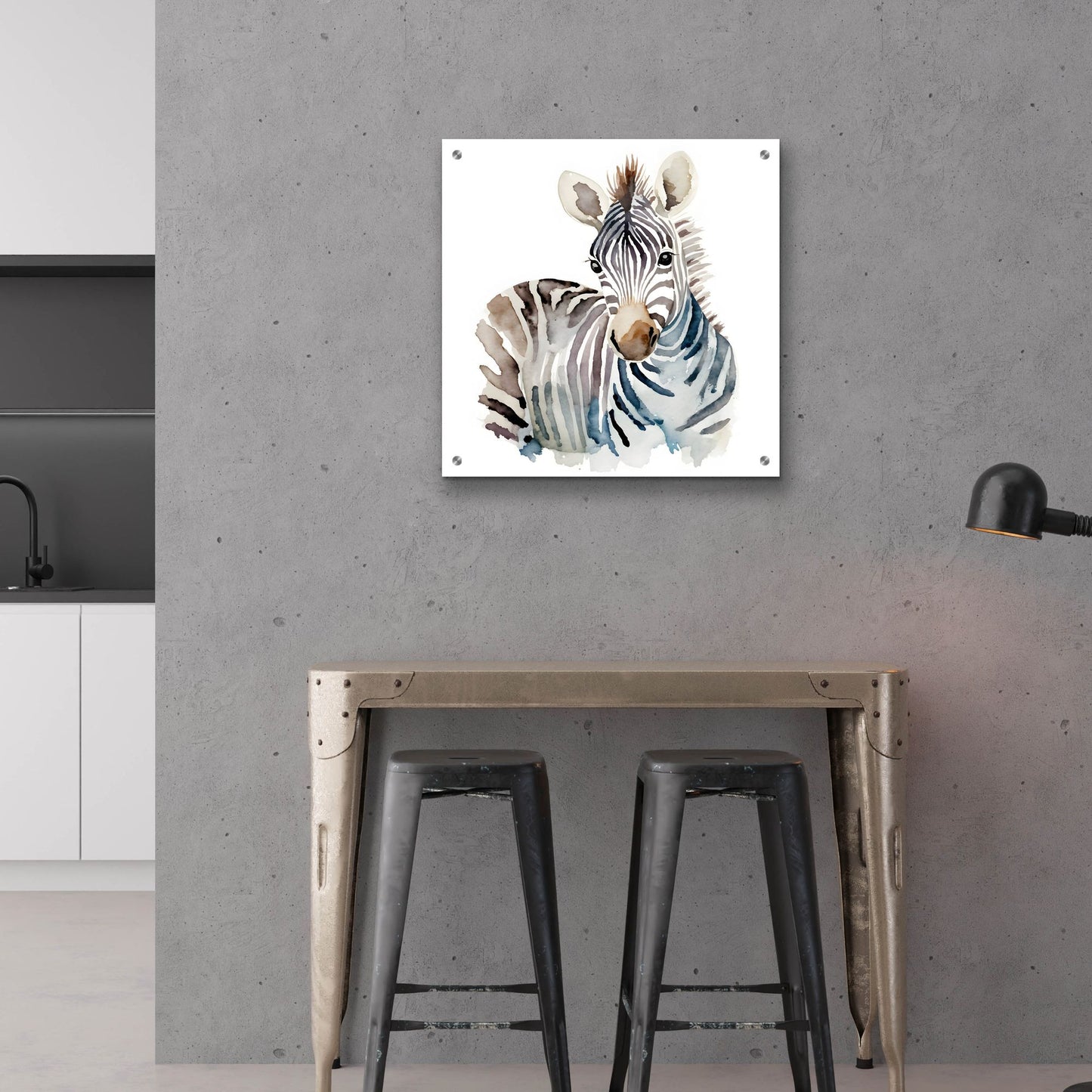 Epic Art 'Baby Zebra' by Petals Prints Design, Acrylic Glass Wall Art,24x24