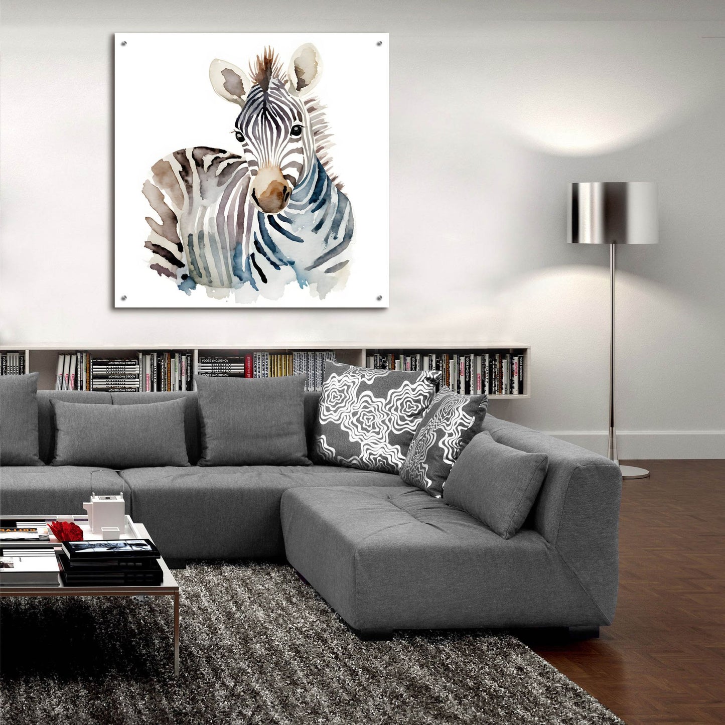 Epic Art 'Baby Zebra' by Petals Prints Design, Acrylic Glass Wall Art,36x36