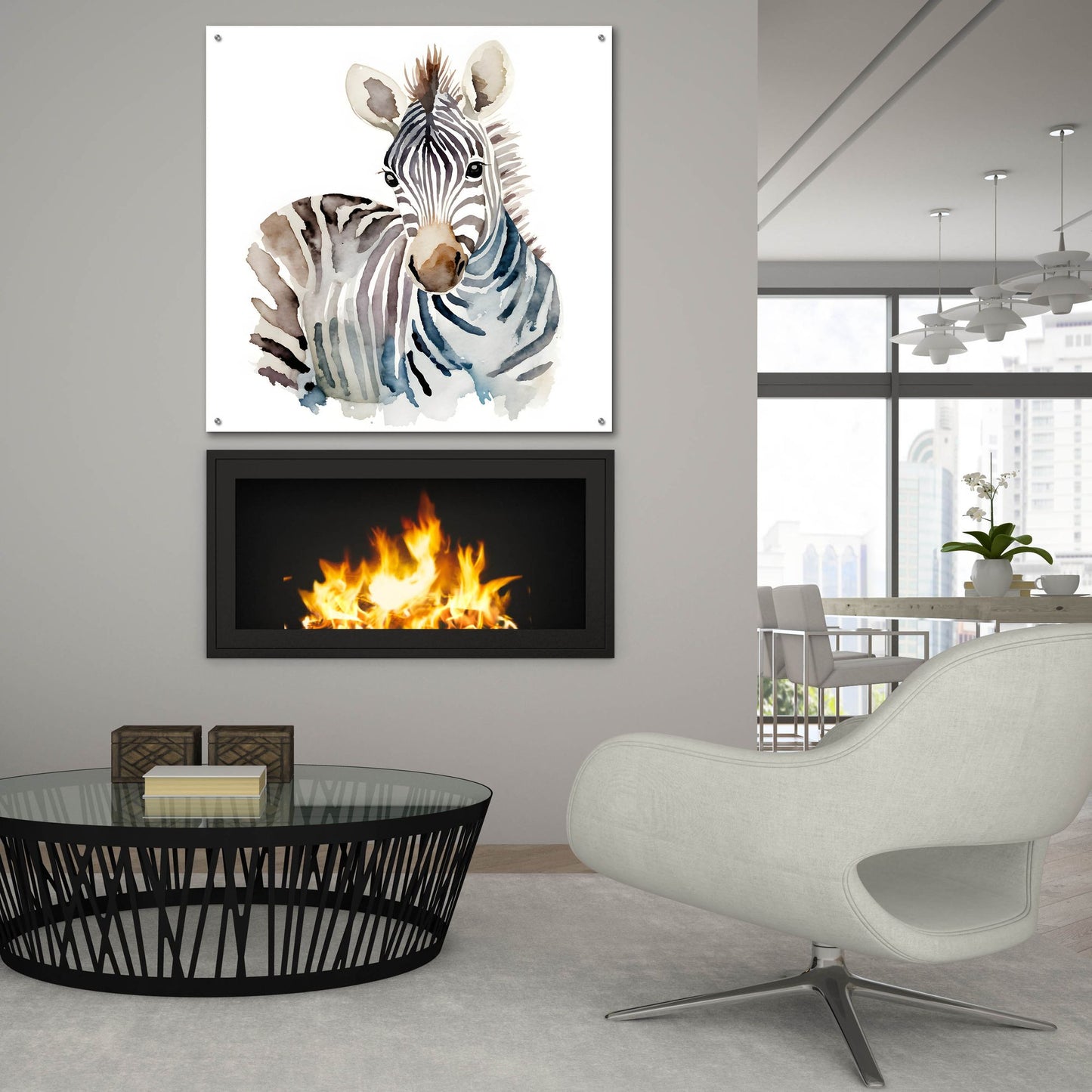 Epic Art 'Baby Zebra' by Petals Prints Design, Acrylic Glass Wall Art,36x36