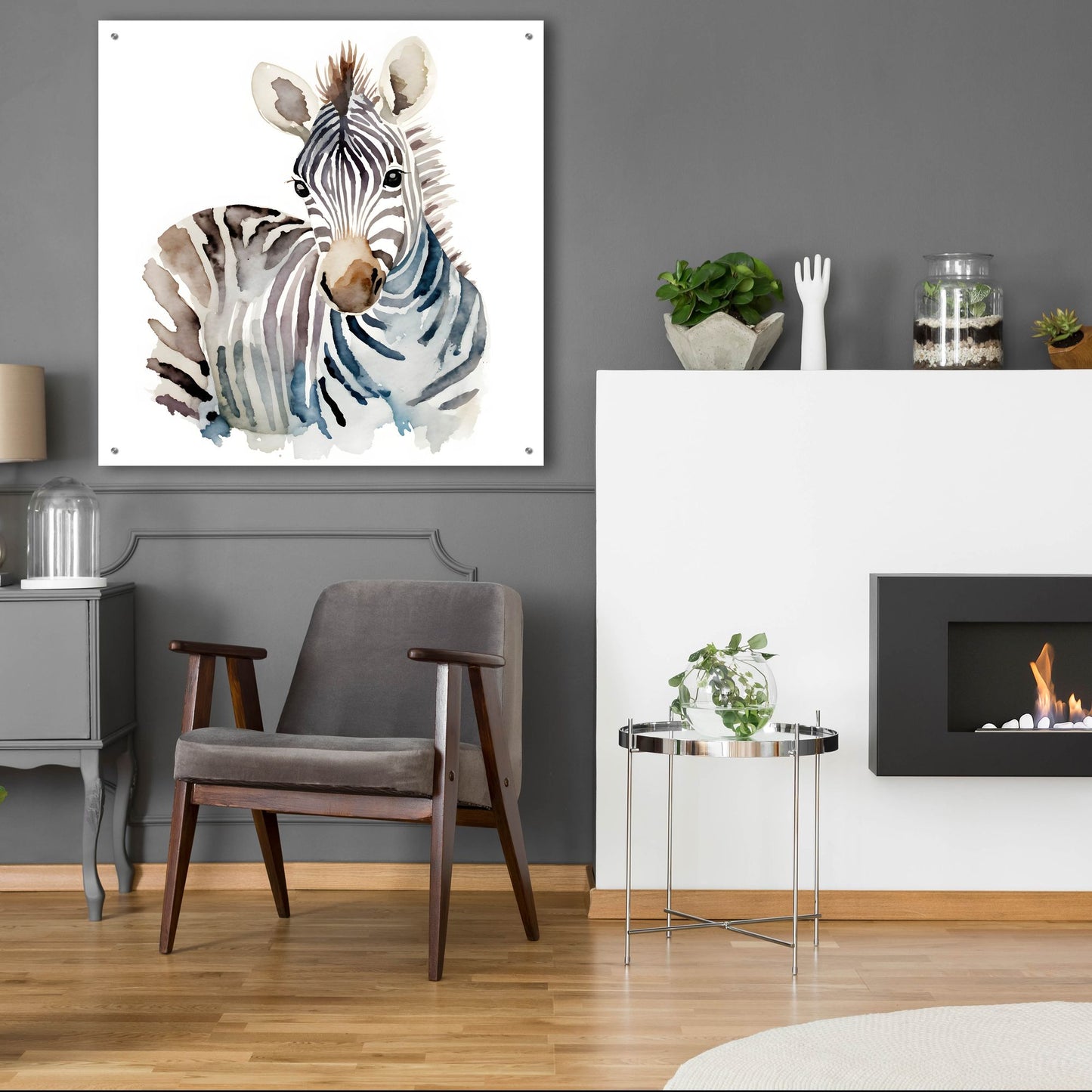 Epic Art 'Baby Zebra' by Petals Prints Design, Acrylic Glass Wall Art,36x36