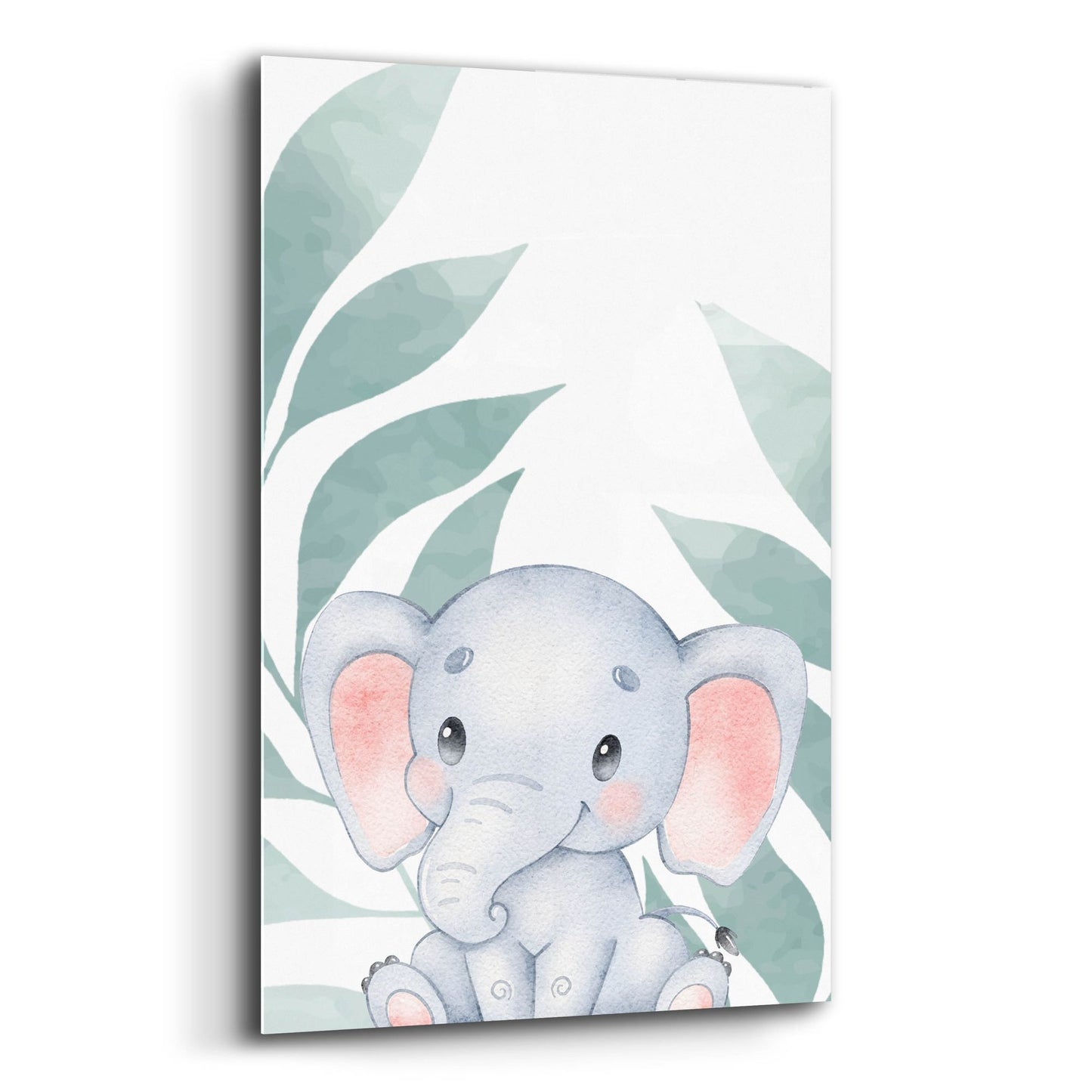 Epic Art 'Safari Baby Elephant' by Petals Prints Design, Acrylic Glass Wall Art,12x16