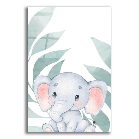Epic Art 'Safari Baby Elephant' by Petals Prints Design, Acrylic Glass Wall Art