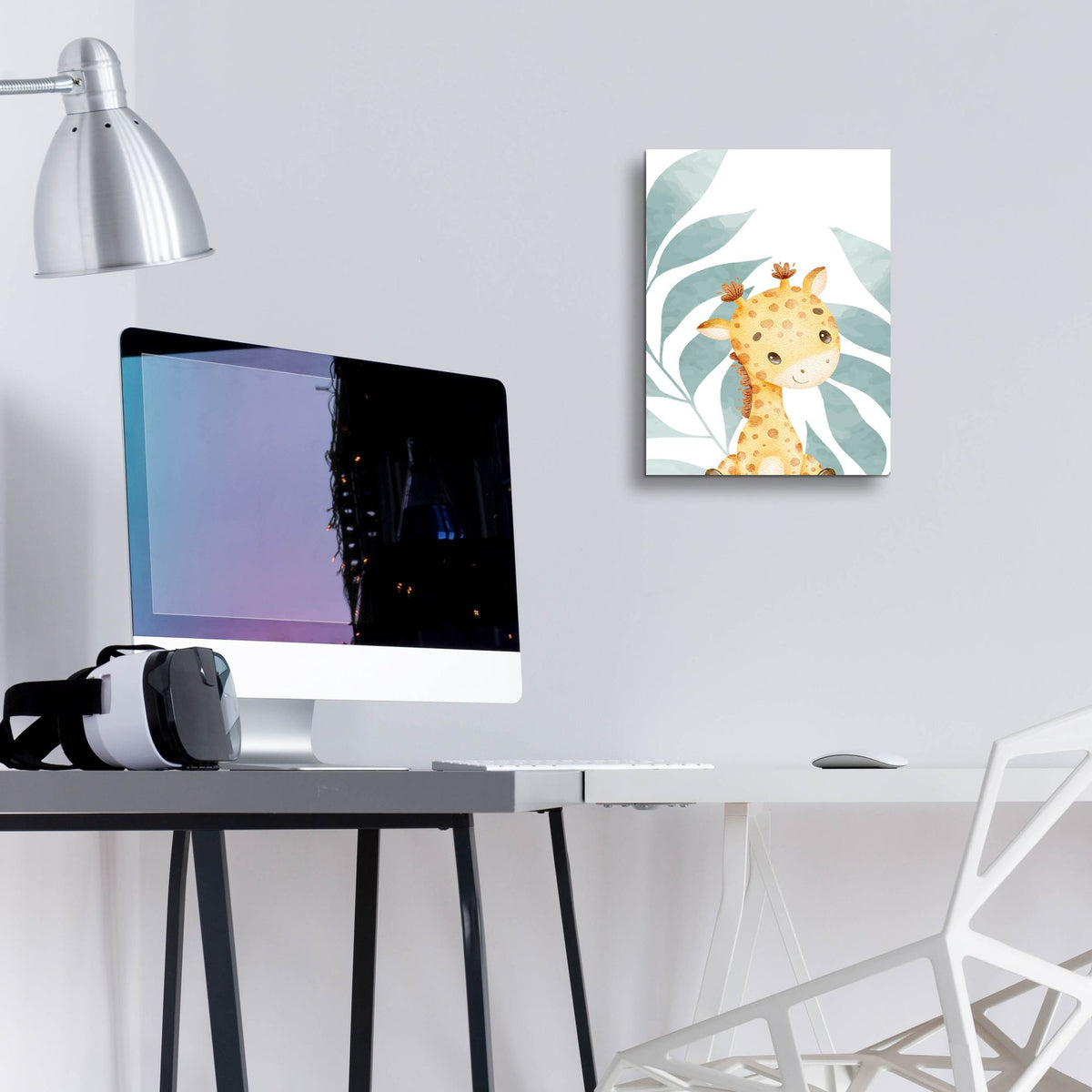 Epic Art 'Safari Baby Giraffe' by Petals Prints Design, Acrylic Glass Wall Art,12x16