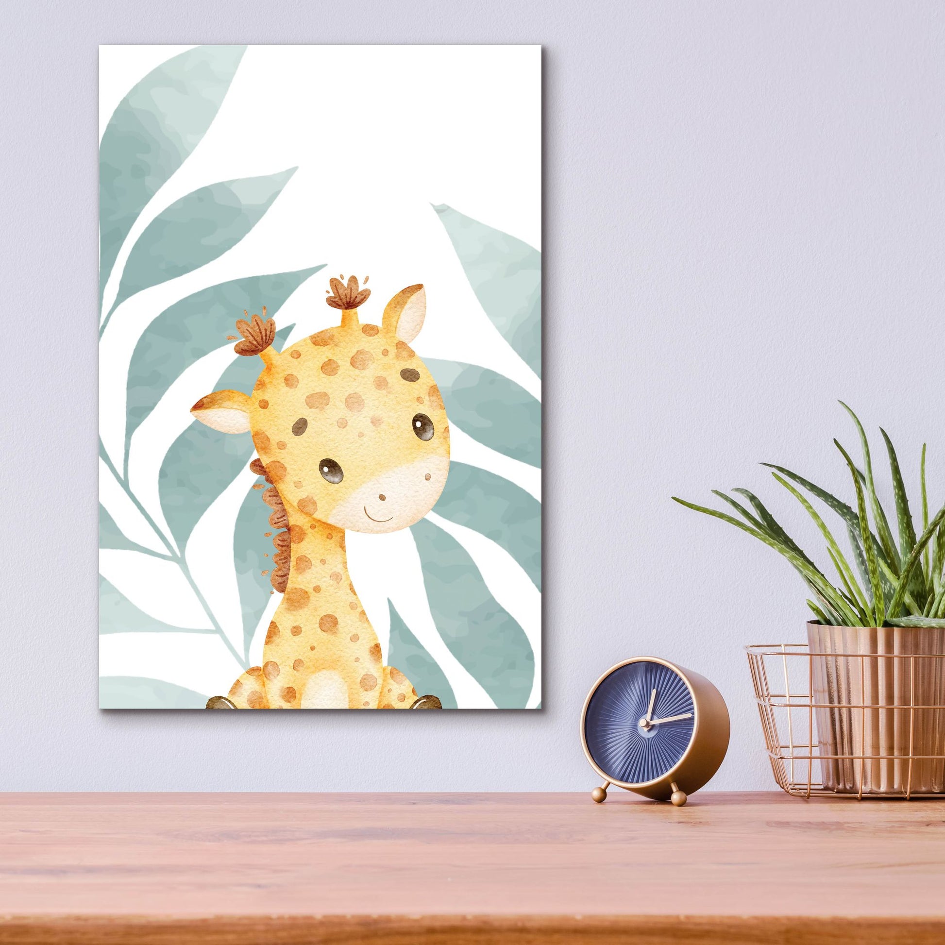 Epic Art 'Safari Baby Giraffe' by Petals Prints Design, Acrylic Glass Wall Art,12x16