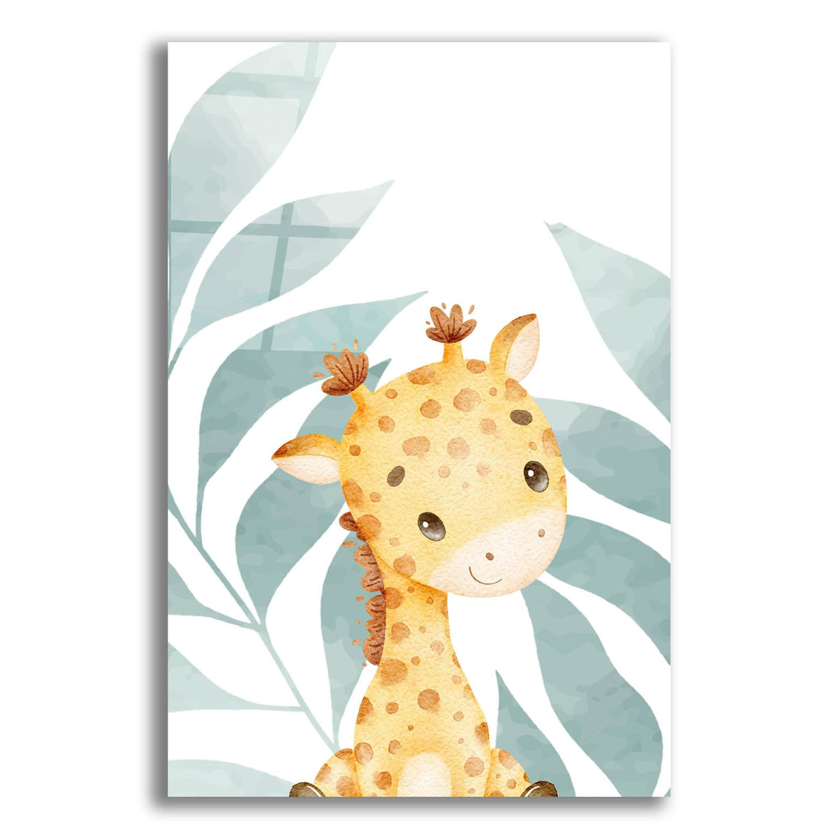 Epic Art 'Safari Baby Giraffe' by Petals Prints Design, Acrylic Glass Wall Art