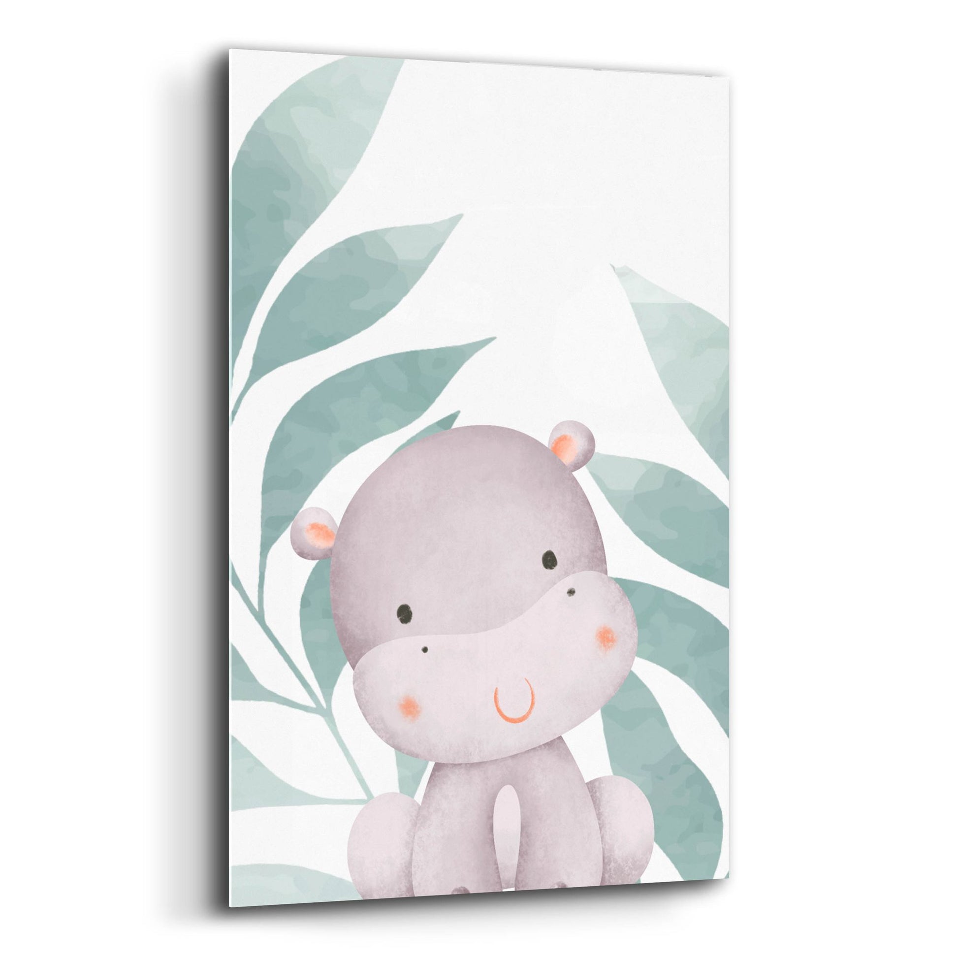 Epic Art 'Safari Baby Hippo' by Petals Prints Design, Acrylic Glass Wall Art,12x16