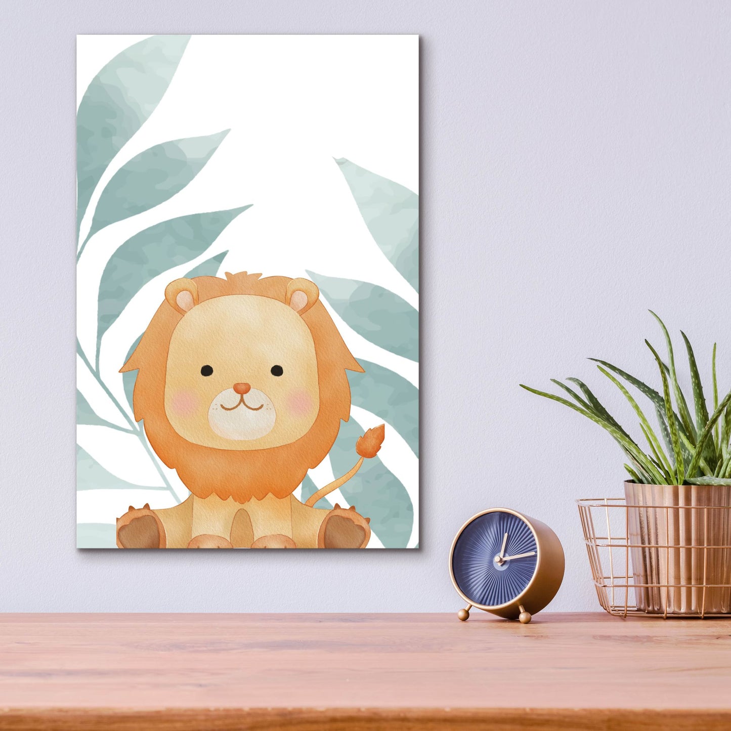 Epic Art 'Safari Baby Lion' by Petals Prints Design, Acrylic Glass Wall Art,12x16