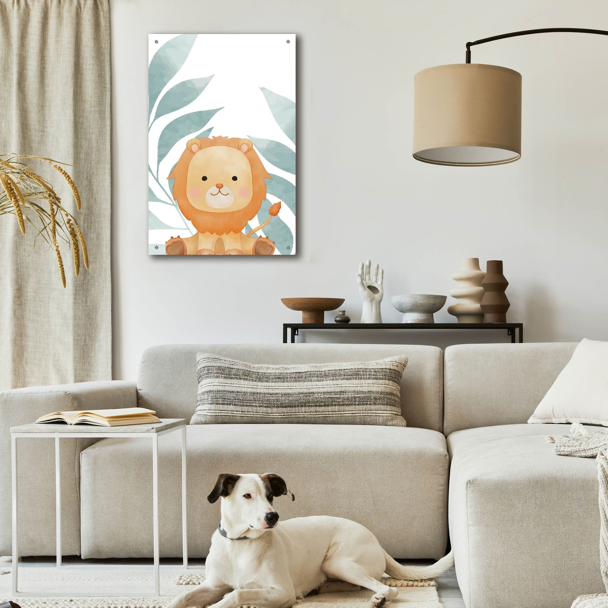 Epic Art 'Safari Baby Lion' by Petals Prints Design, Acrylic Glass Wall Art,24x36