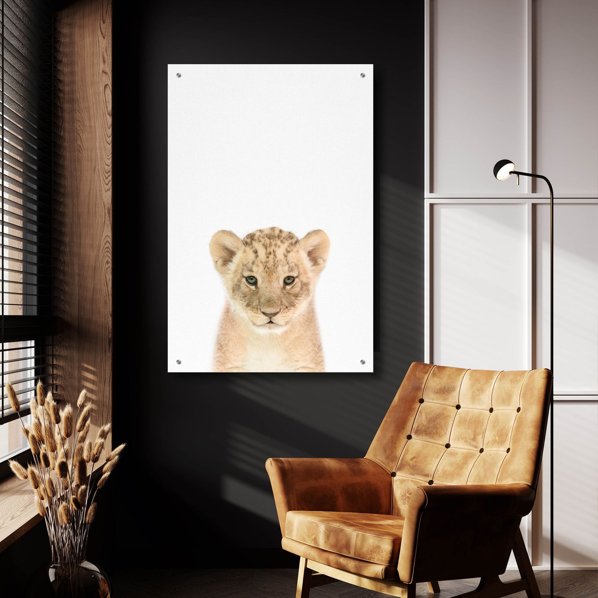 Epic Art 'Baby Lion' by Tai Prints, Acrylic Glass Wall Art,24x36