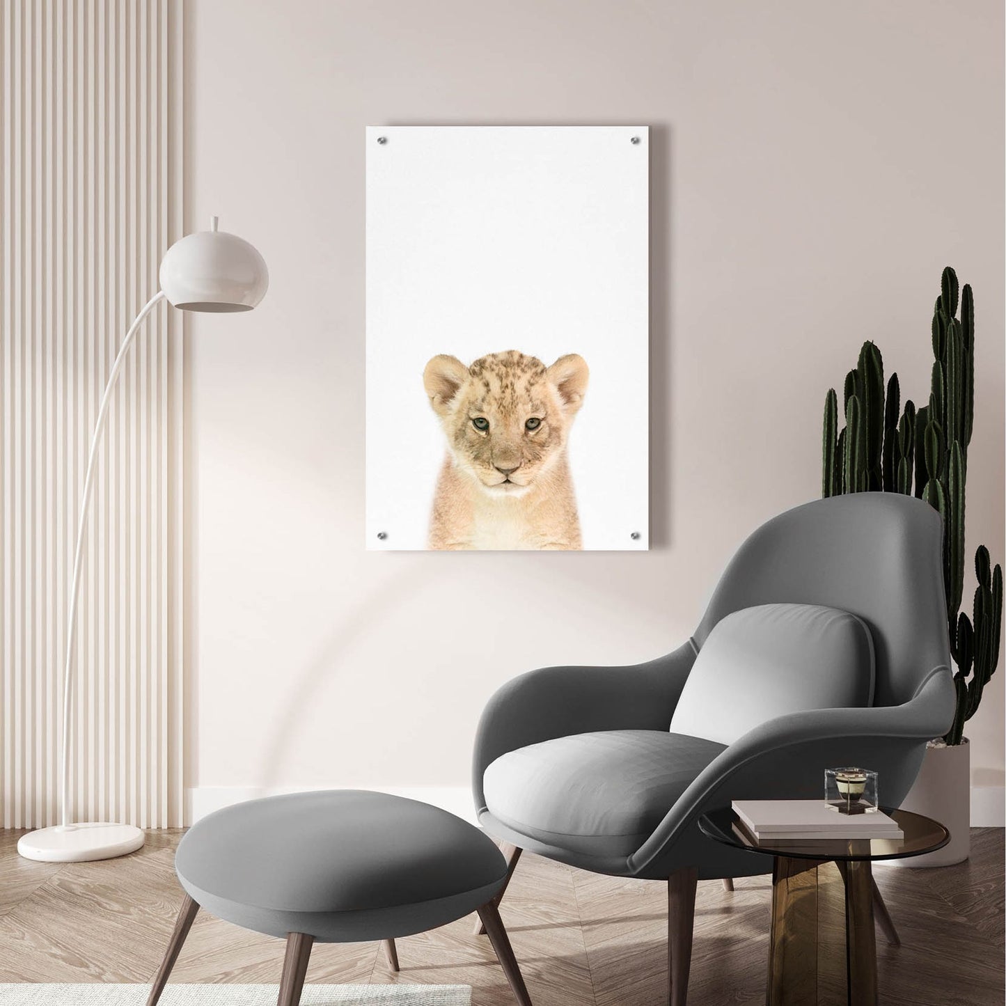 Epic Art 'Baby Lion' by Tai Prints, Acrylic Glass Wall Art,24x36