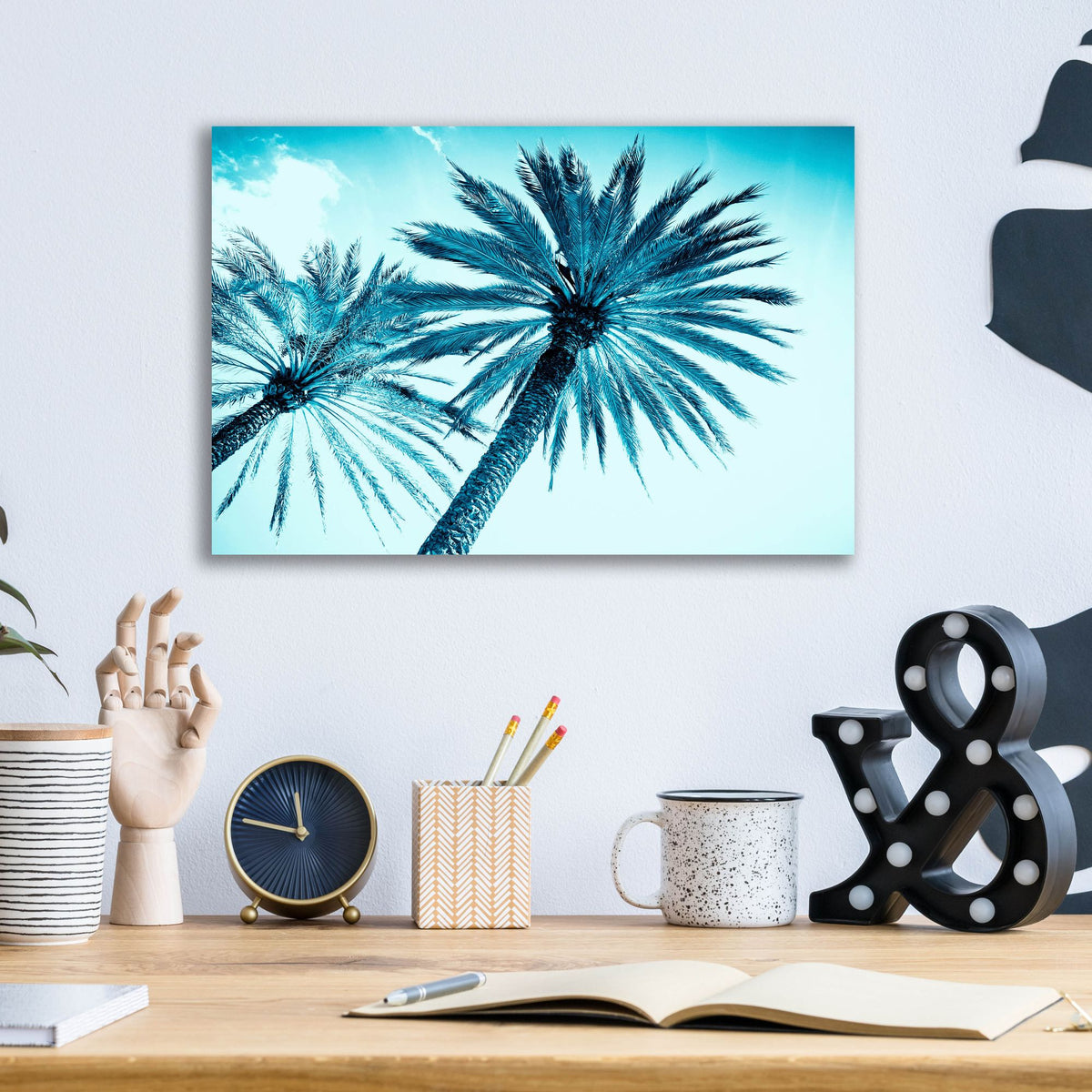 Epic Art 'Chic Palms' by Tai Prints, Acrylic Glass Wall Art,16x12
