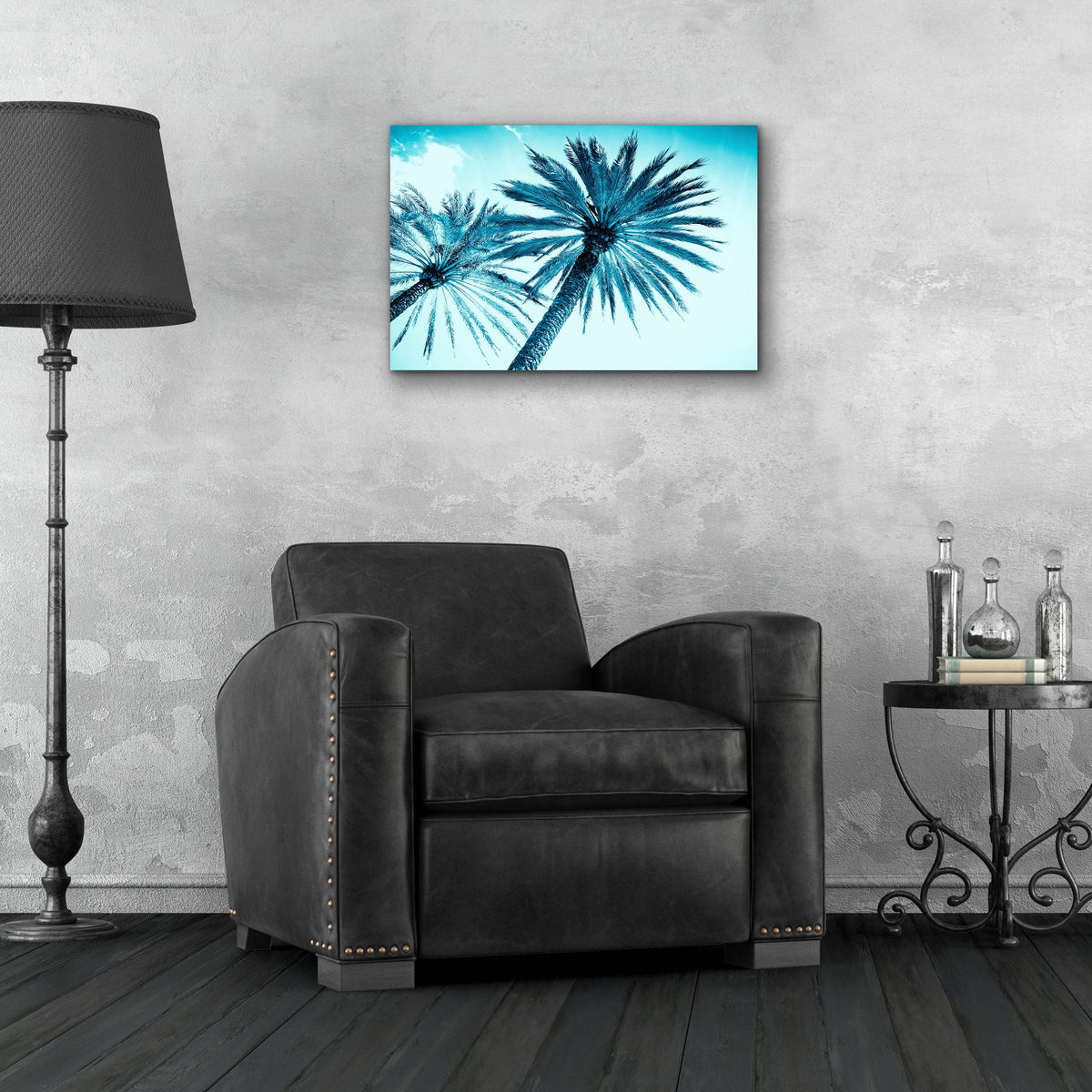 Epic Art 'Chic Palms' by Tai Prints, Acrylic Glass Wall Art,24x16