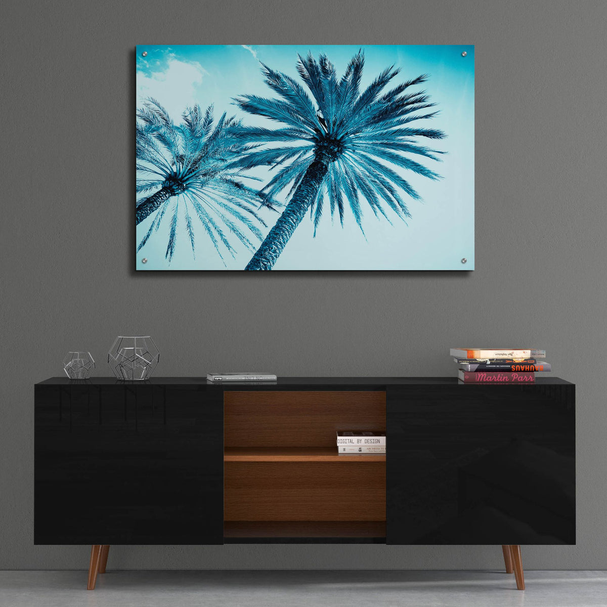 Epic Art 'Chic Palms' by Tai Prints, Acrylic Glass Wall Art,36x24