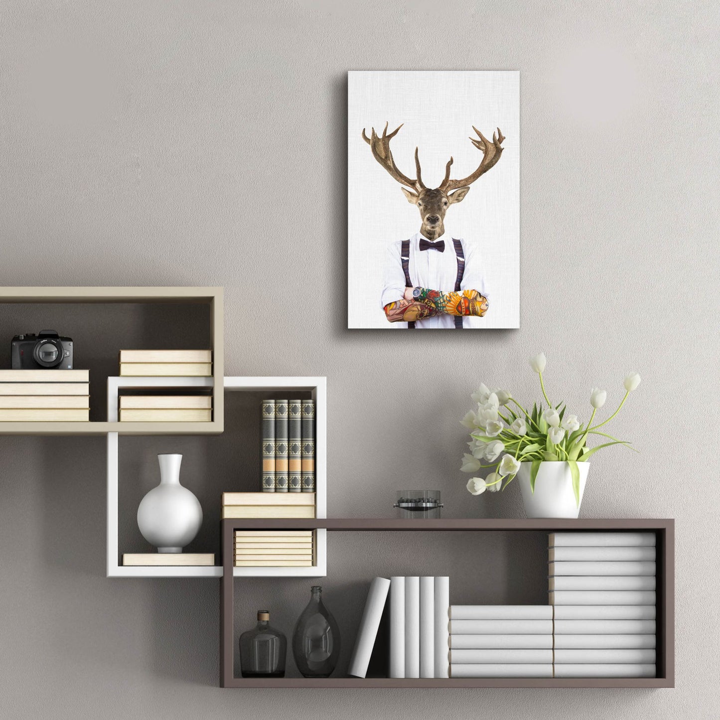 Epic Art 'Deer Man' by Tai Prints, Acrylic Glass Wall Art,16x24