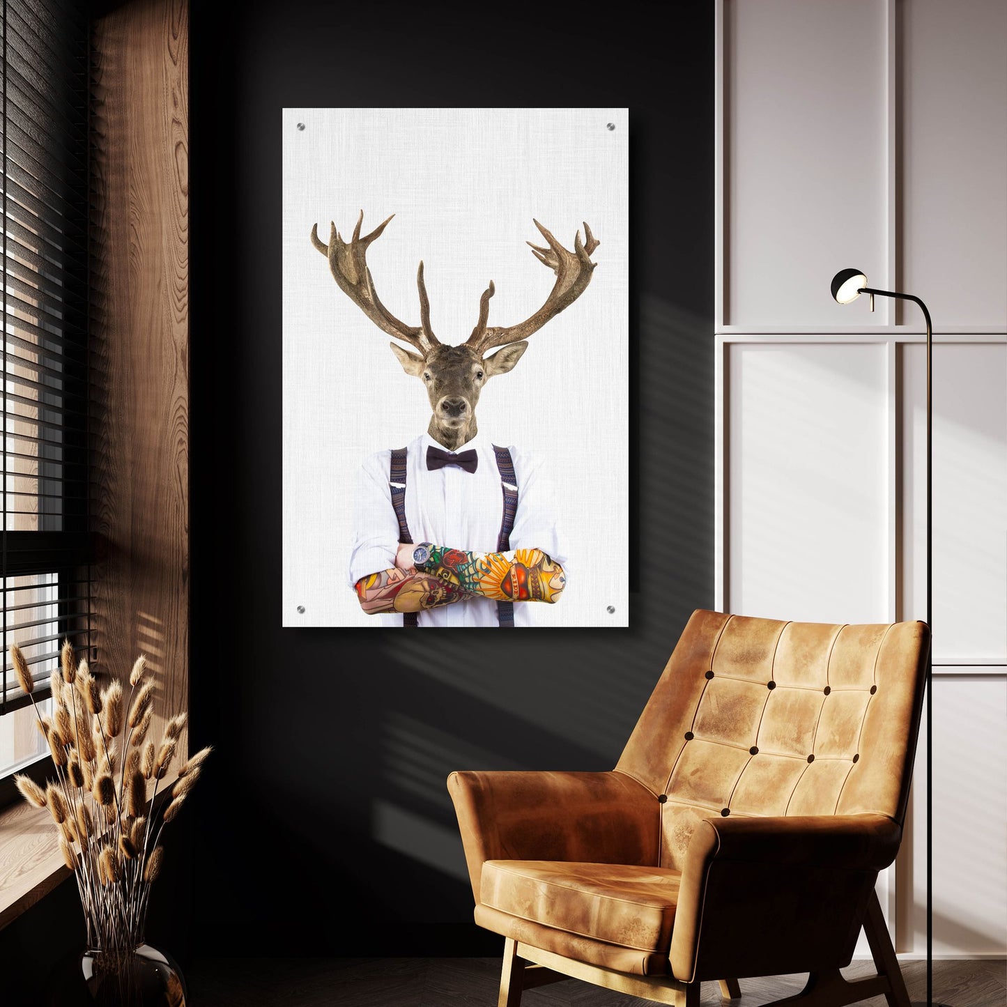 Epic Art 'Deer Man' by Tai Prints, Acrylic Glass Wall Art,24x36