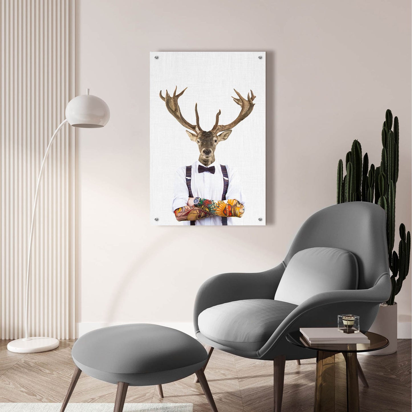 Epic Art 'Deer Man' by Tai Prints, Acrylic Glass Wall Art,24x36