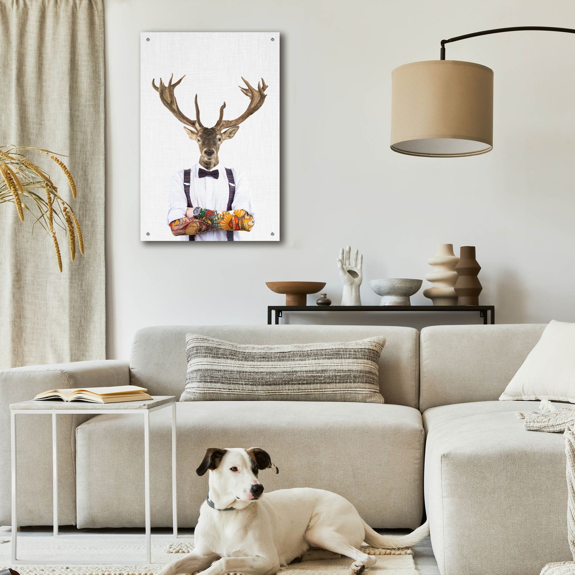 Epic Art 'Deer Man' by Tai Prints, Acrylic Glass Wall Art,24x36