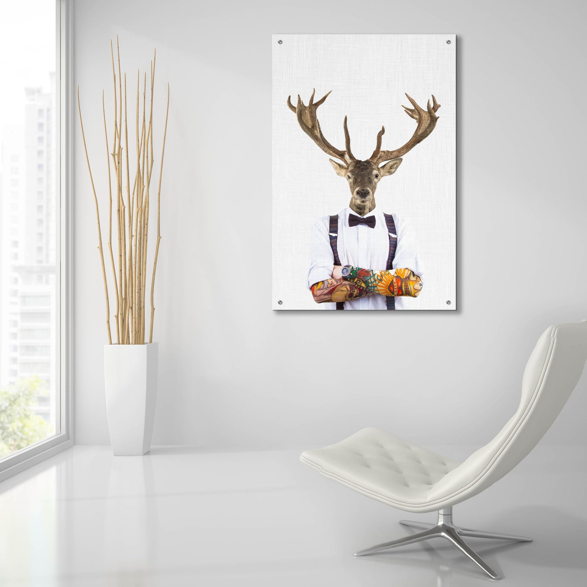 Epic Art 'Deer Man' by Tai Prints, Acrylic Glass Wall Art,24x36