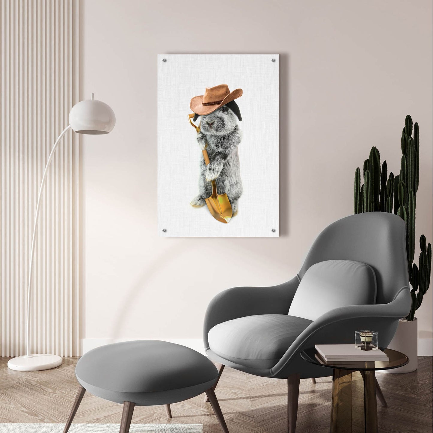 Epic Art 'Rabbit Farmer' by Tai Prints, Acrylic Glass Wall Art,24x36