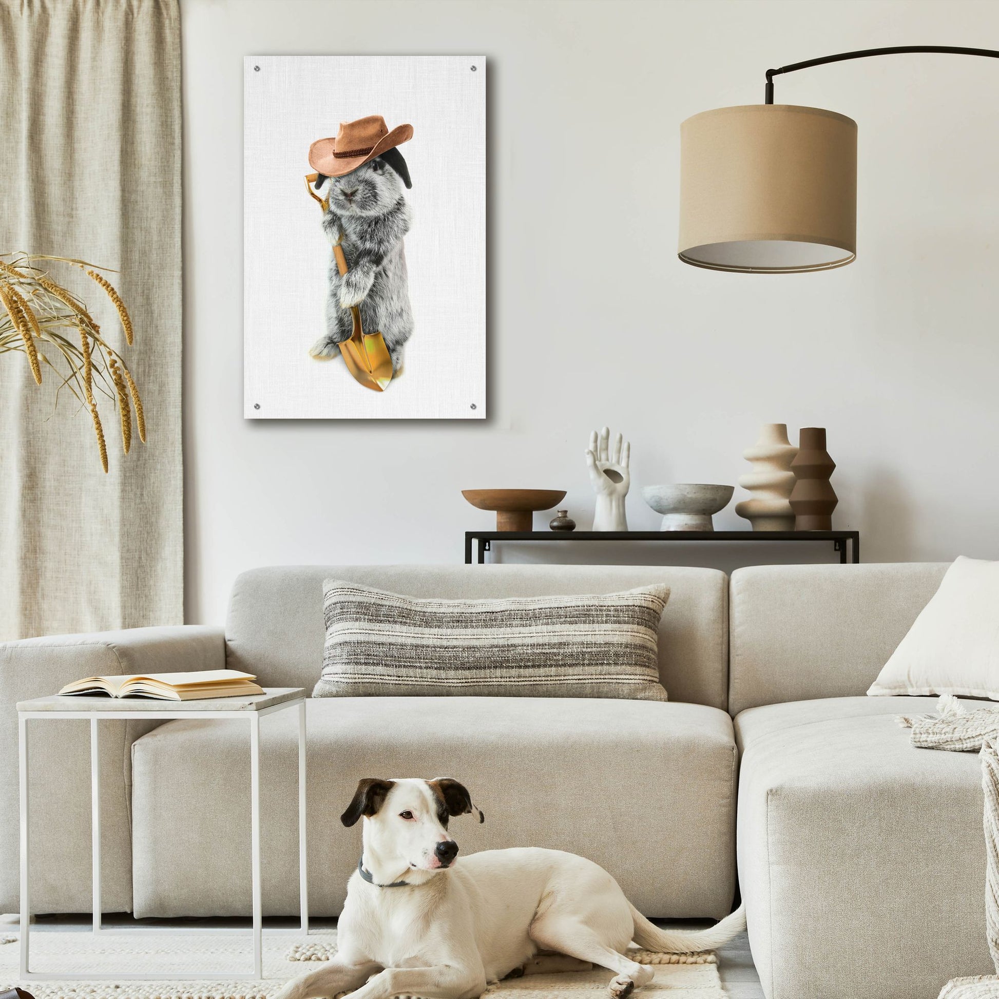 Epic Art 'Rabbit Farmer' by Tai Prints, Acrylic Glass Wall Art,24x36