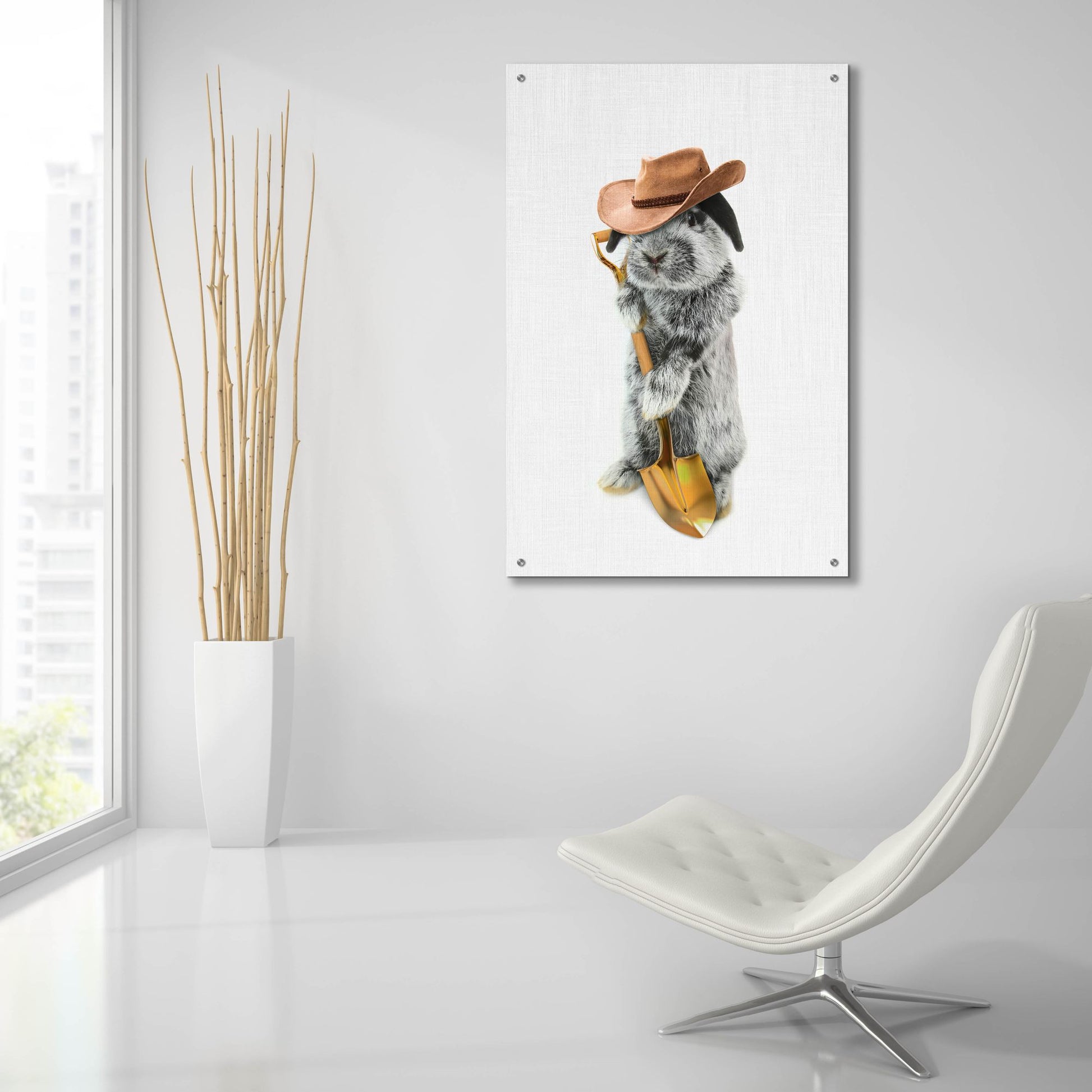 Epic Art 'Rabbit Farmer' by Tai Prints, Acrylic Glass Wall Art,24x36