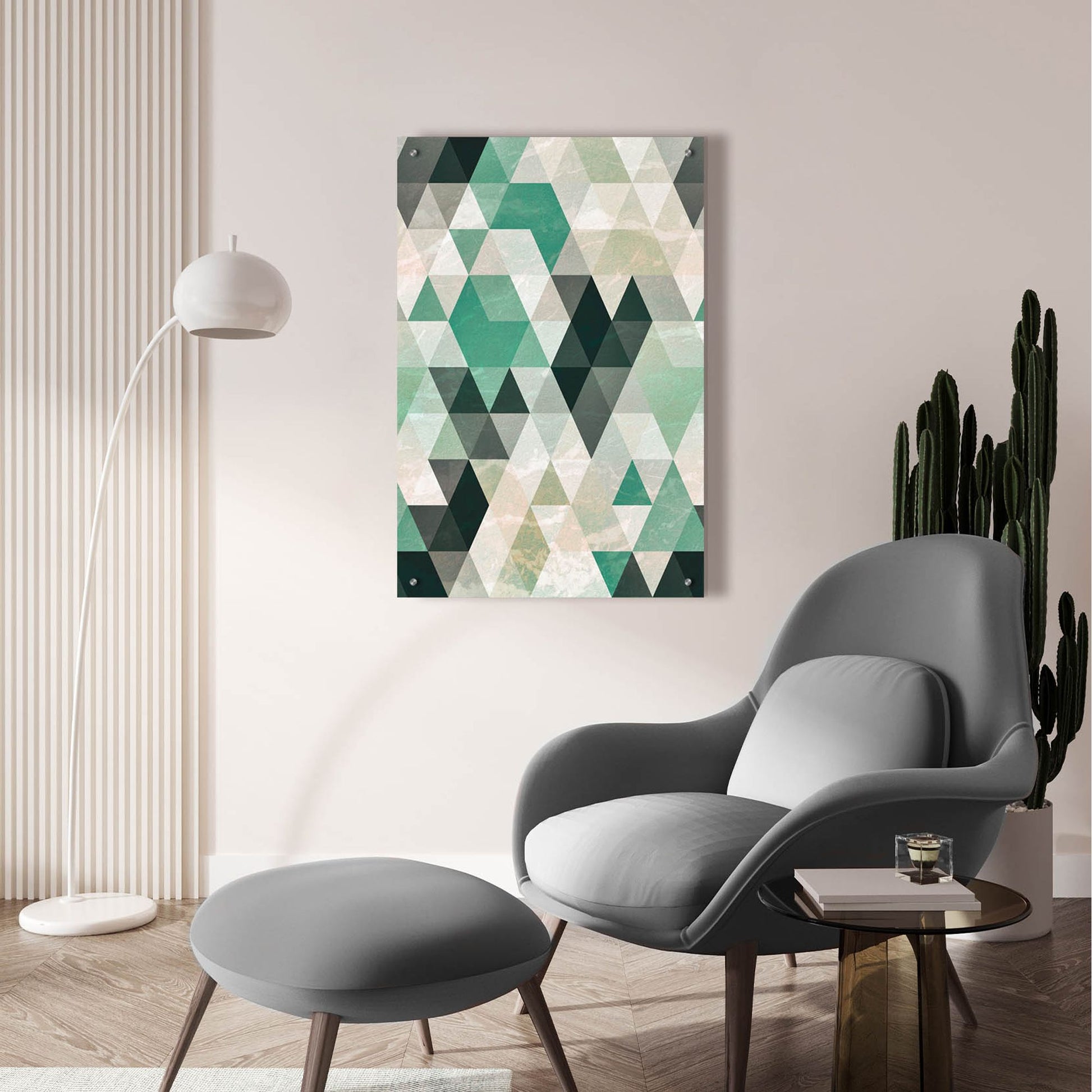 Epic Art 'Triangle Pattern' by Tai Prints, Acrylic Glass Wall Art,24x36