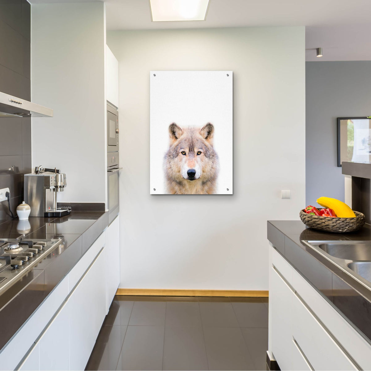 Epic Art 'Wolf' by Tai Prints, Acrylic Glass Wall Art,24x36