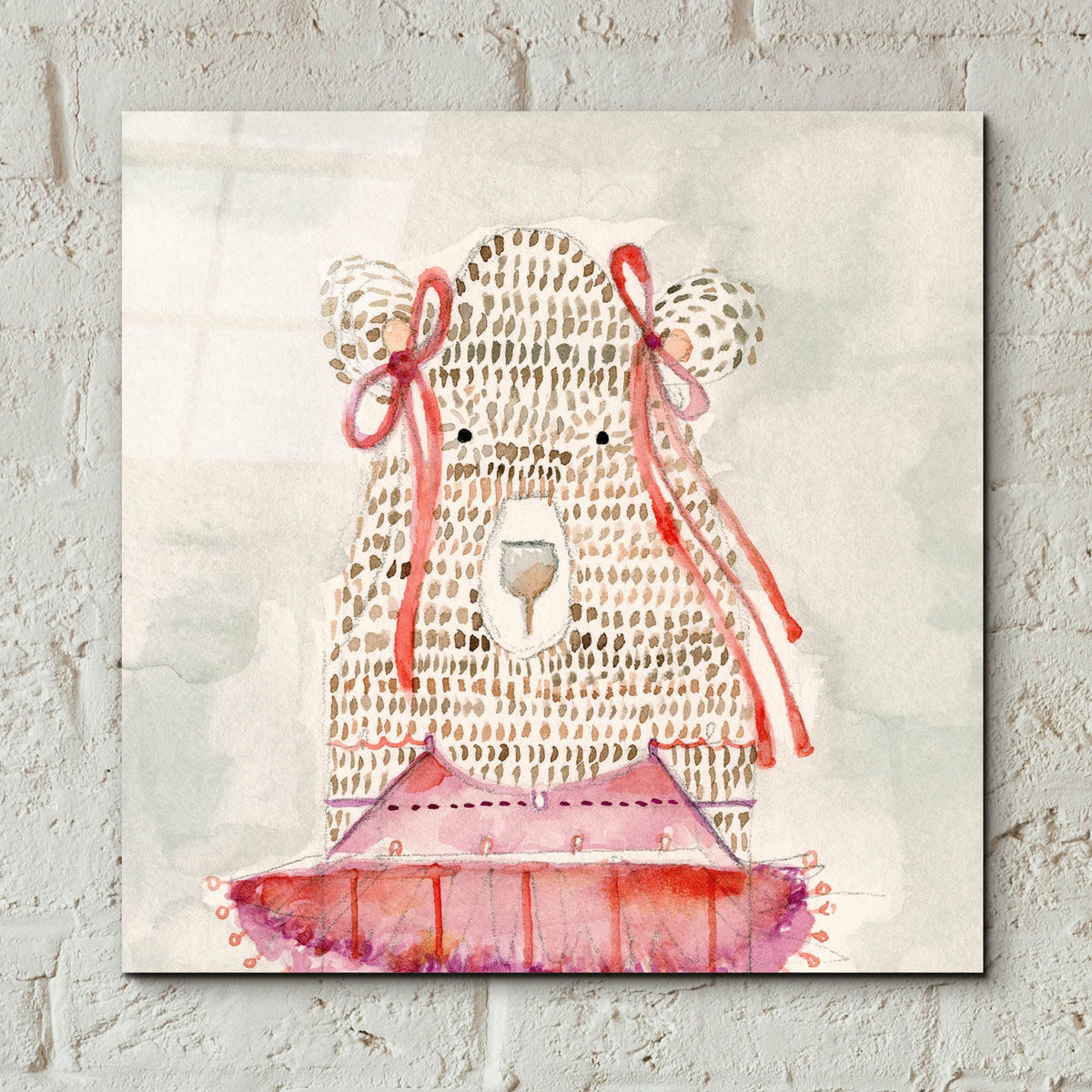 Epic Art 'Ballerina Bear' by Natalie Timbrook, Acrylic Glass Wall Art,12x12