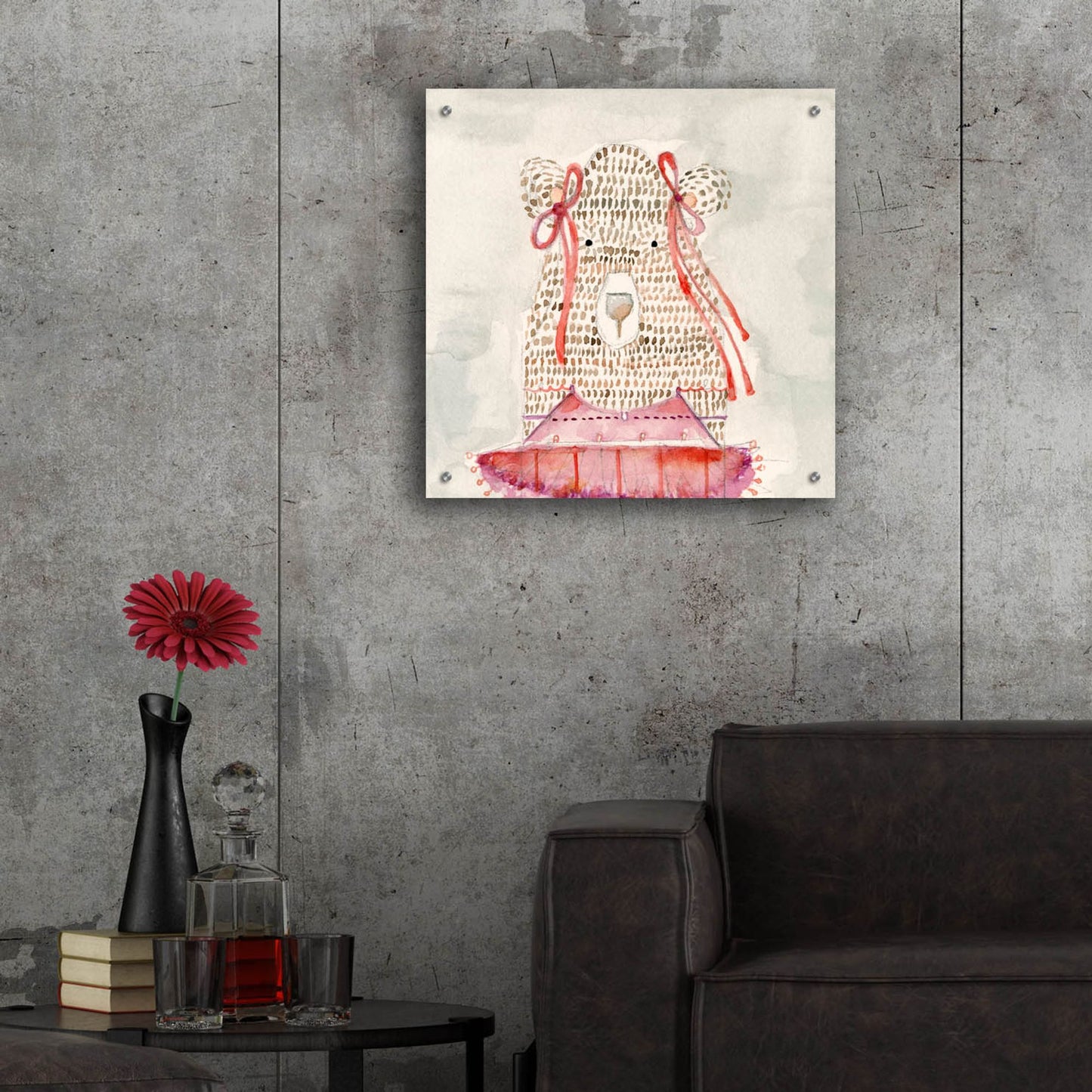 Epic Art 'Ballerina Bear' by Natalie Timbrook, Acrylic Glass Wall Art,24x24