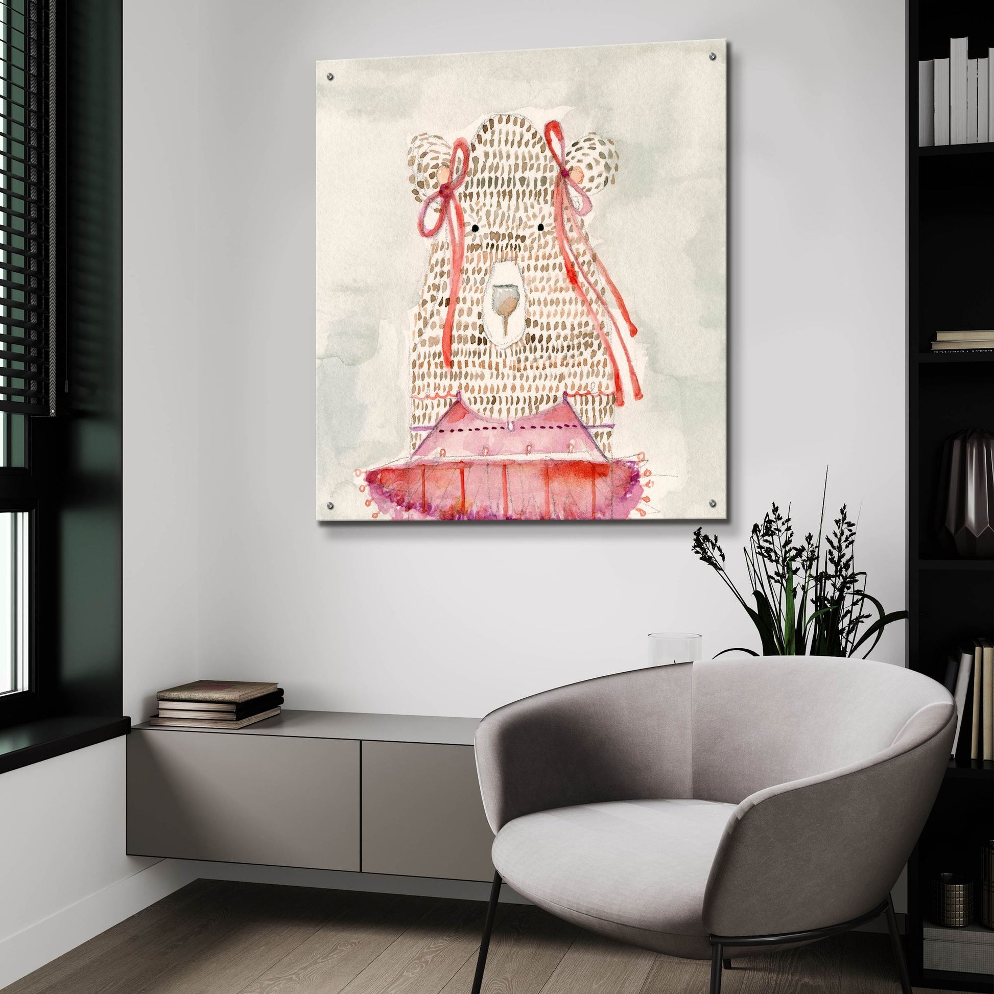 Epic Art 'Ballerina Bear' by Natalie Timbrook, Acrylic Glass Wall Art,36x36