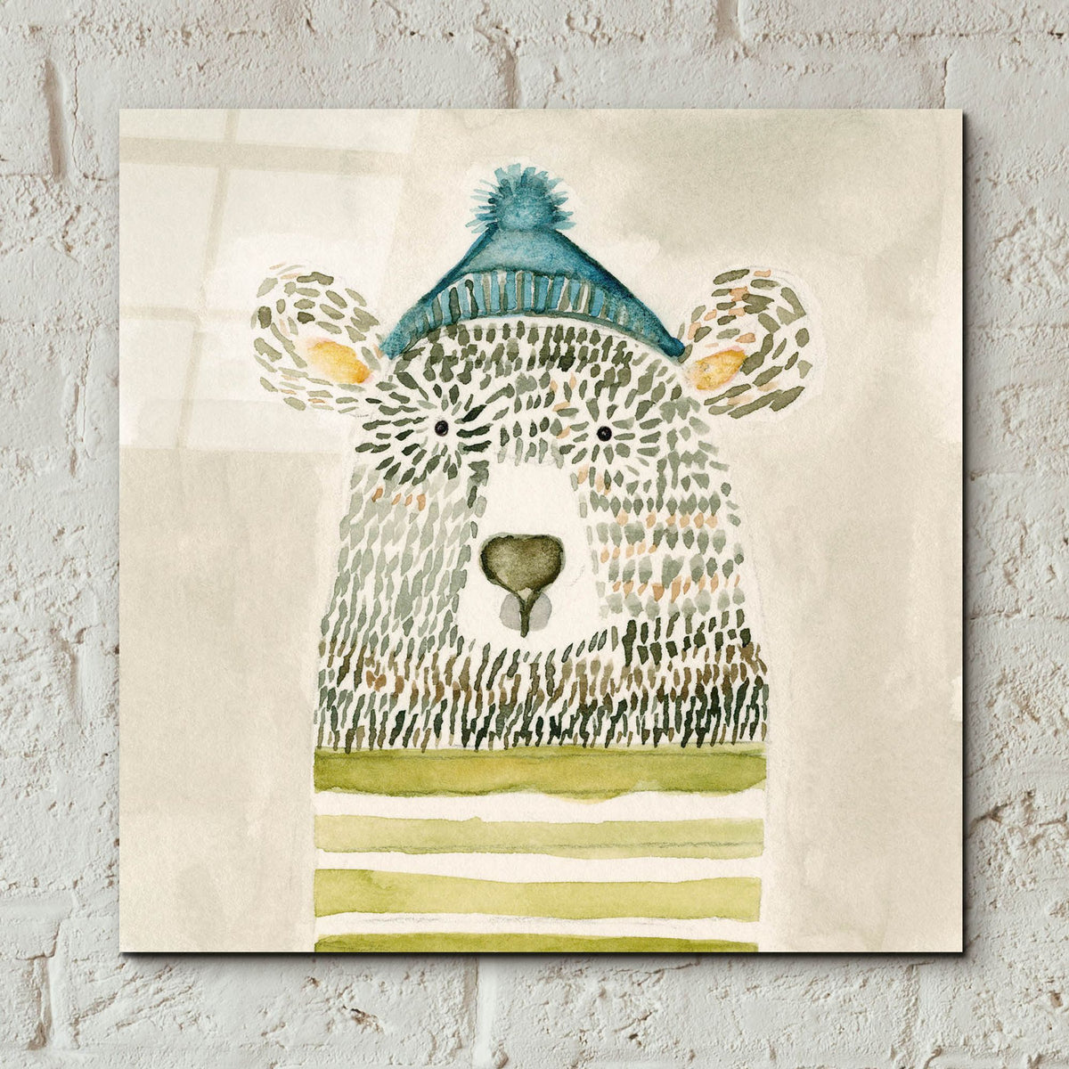 Epic Art 'Chester Bear' by Natalie Timbrook, Acrylic Glass Wall Art,12x12