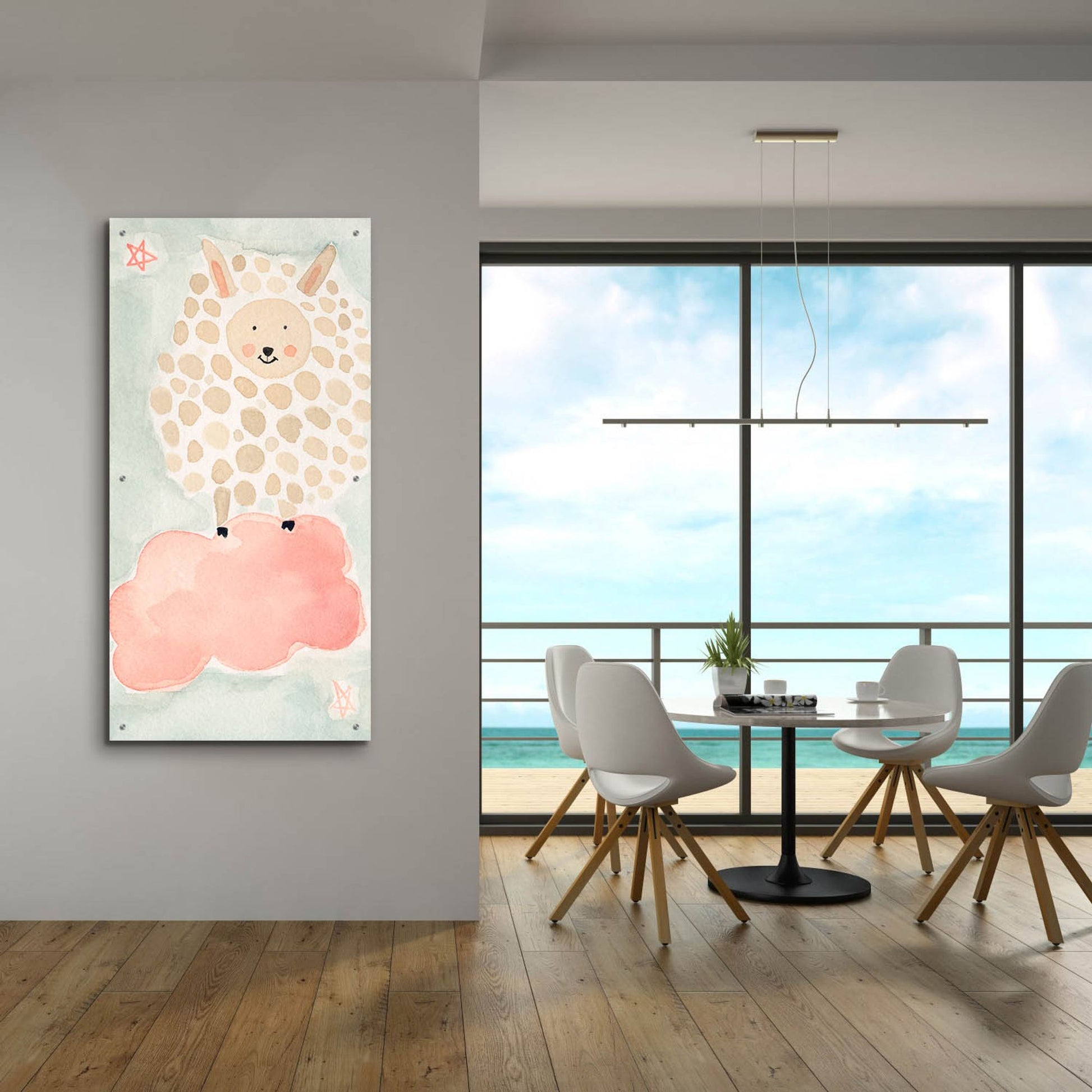 Epic Art 'Counting Sheep No 1' by Natalie Timbrook, Acrylic Glass Wall Art,24x48